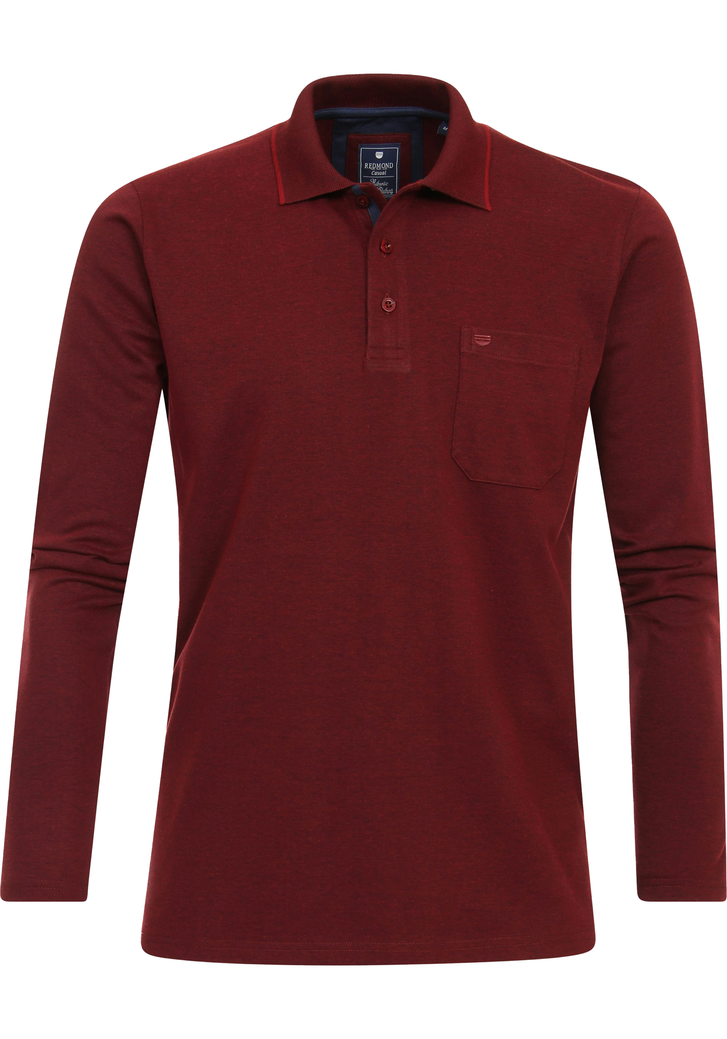 Redmond regular fit polo lange mouw, jersey, rood