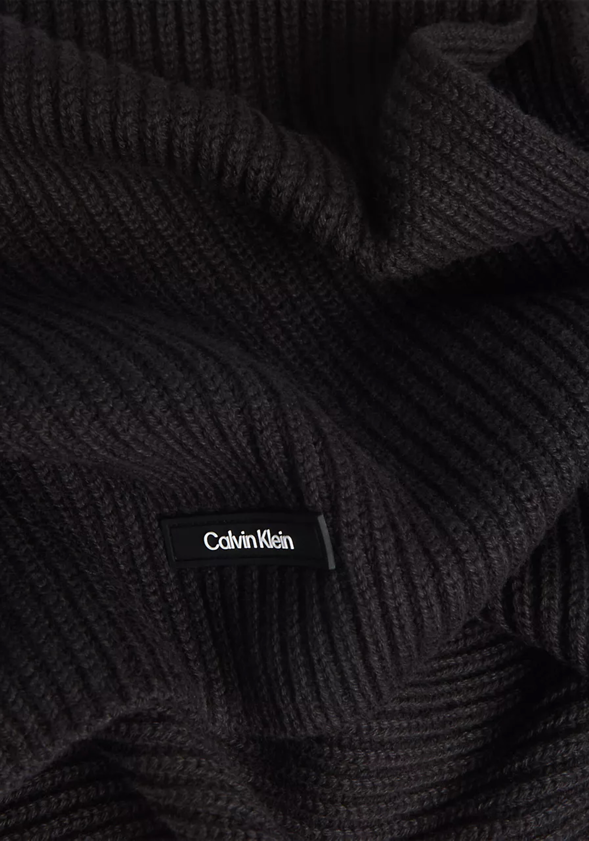 Calvin Klein sjaal, classic cotton rib scarf, zwart