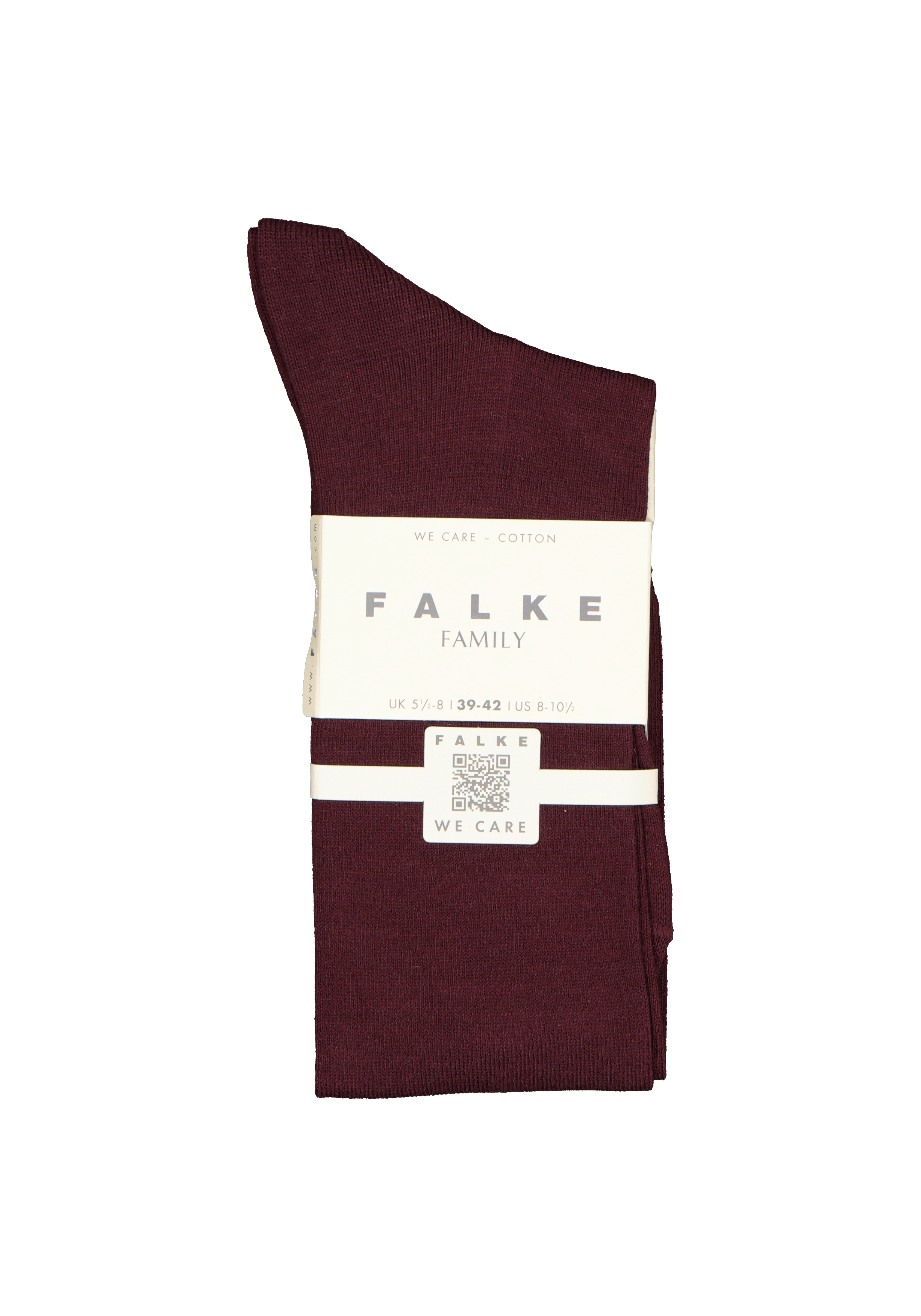 FALKE Family dames kniekousen, katoen, bordeaux rood (barolo)