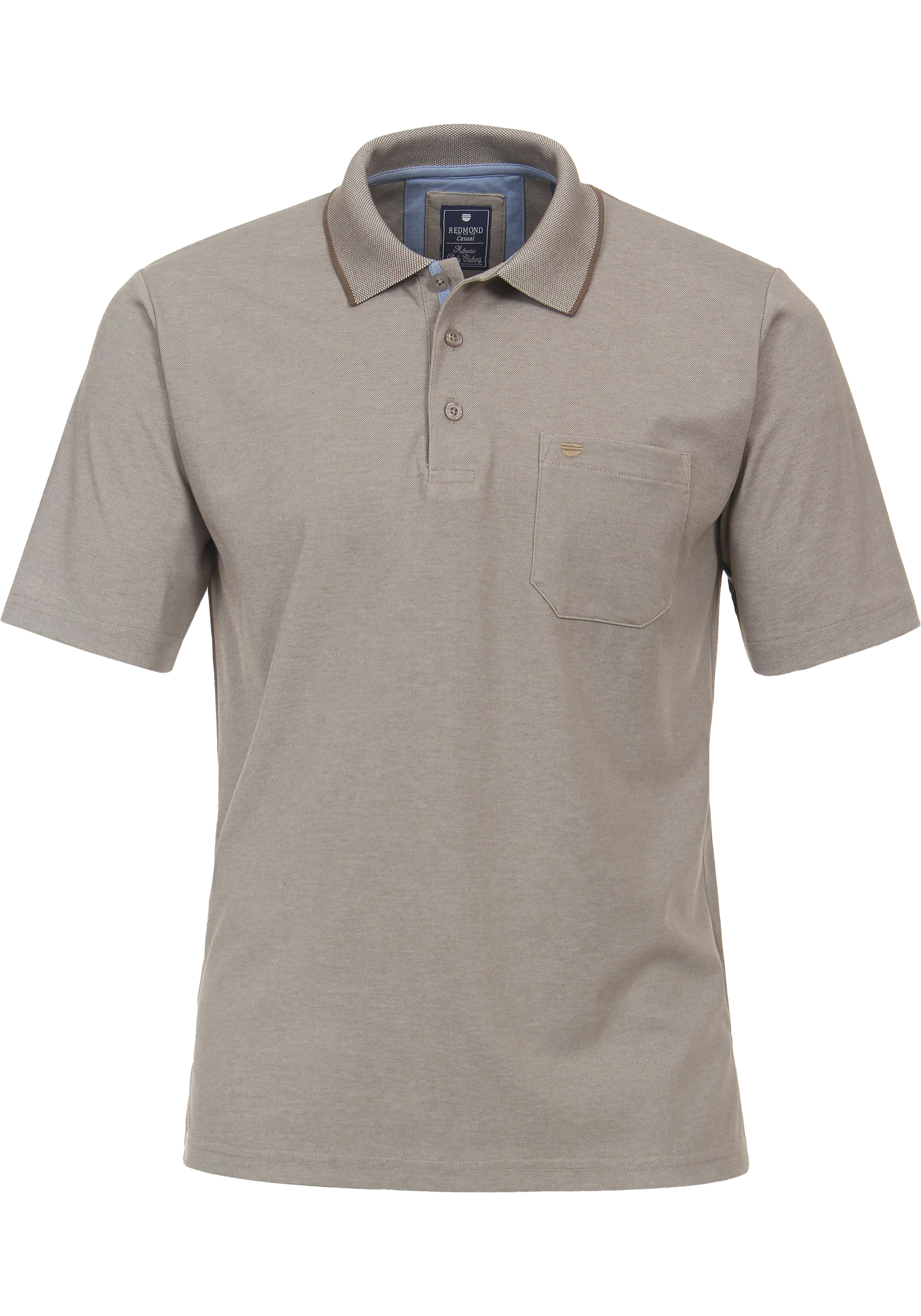 Redmond regular fit heren polo, jersey, bruin