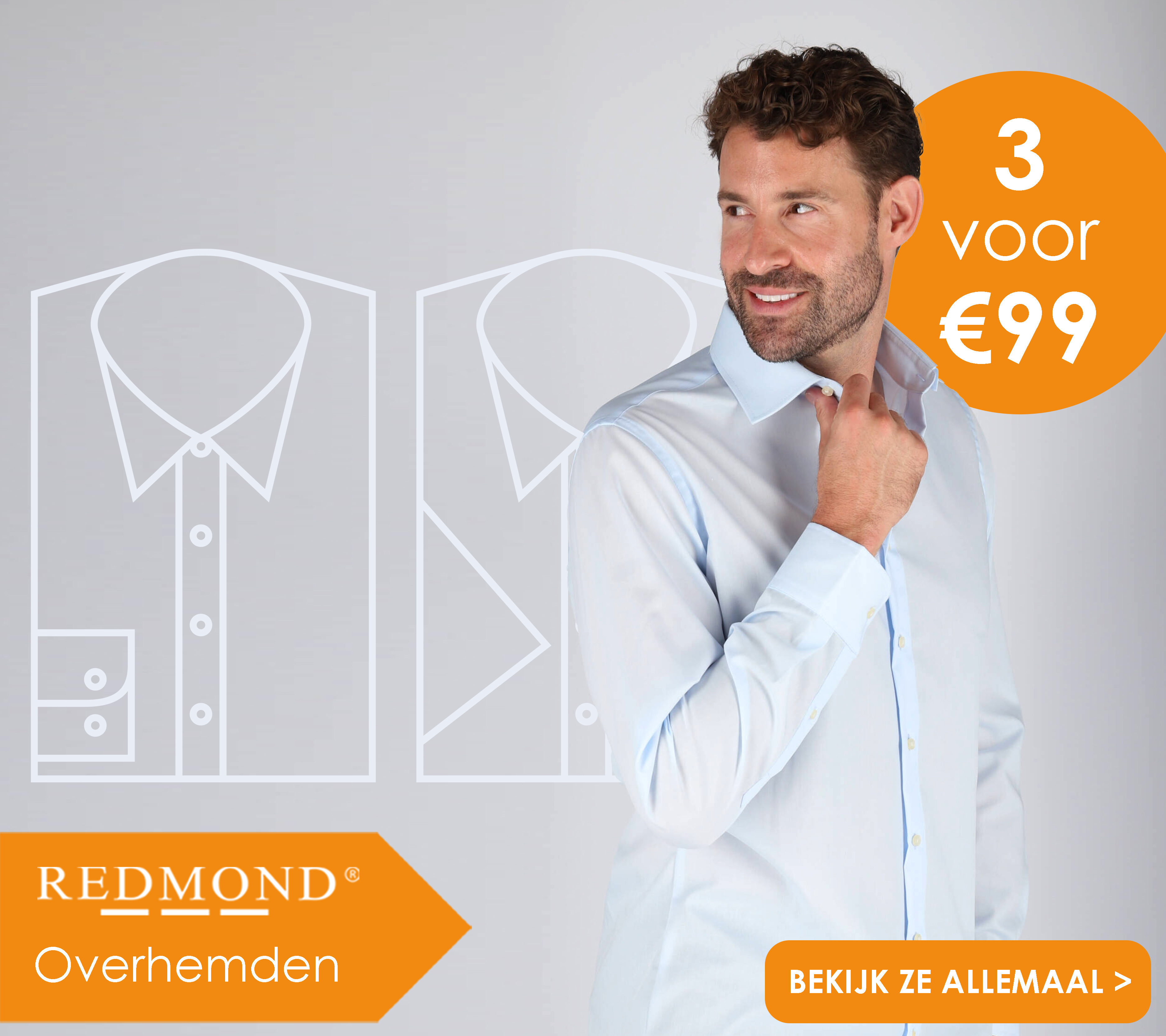 Redmond overhemden 3 voor 99 bij HemdVoorHem, bekijk ze allemaal!