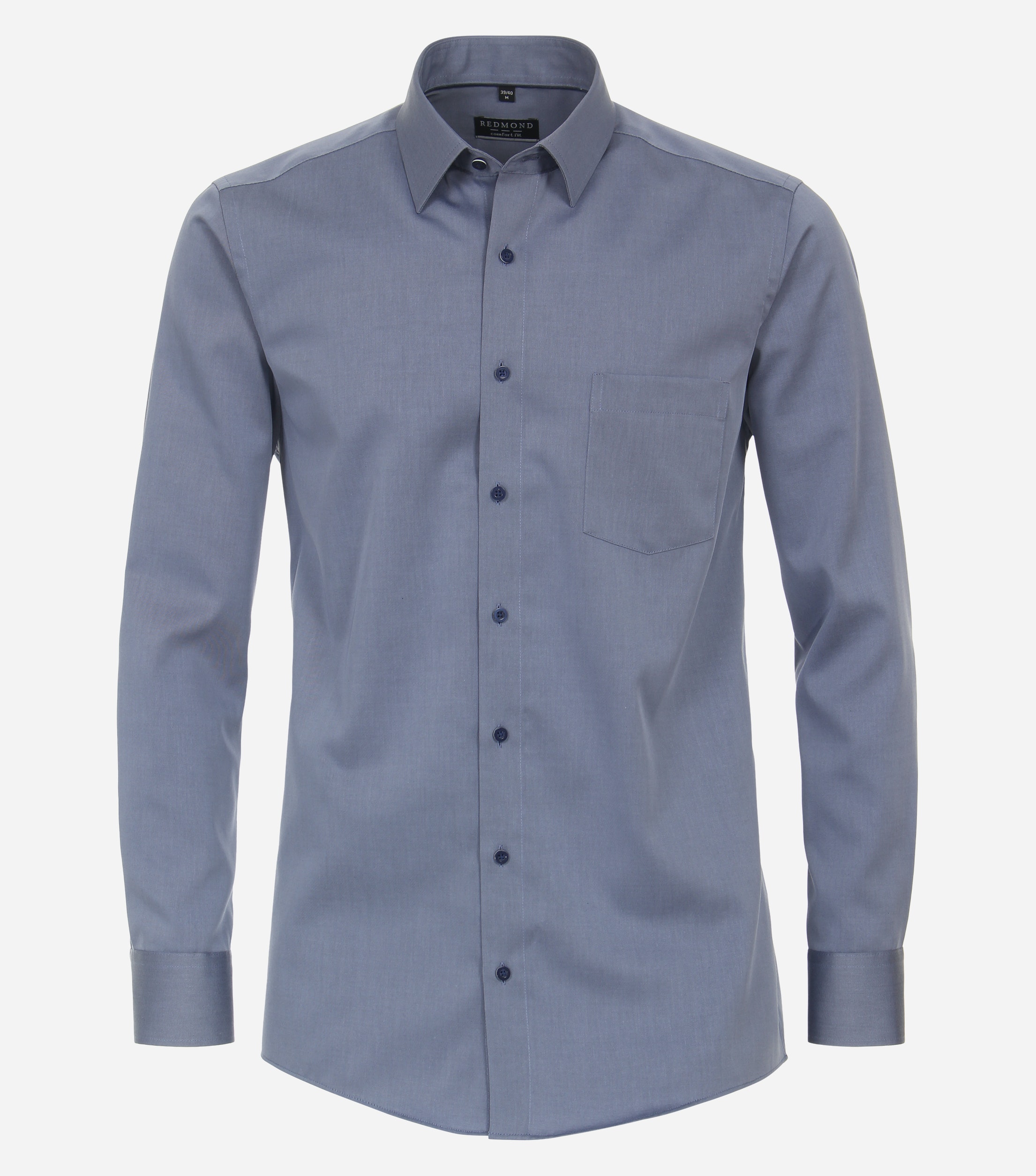 Redmond comfort fit overhemd, popeline, blauw