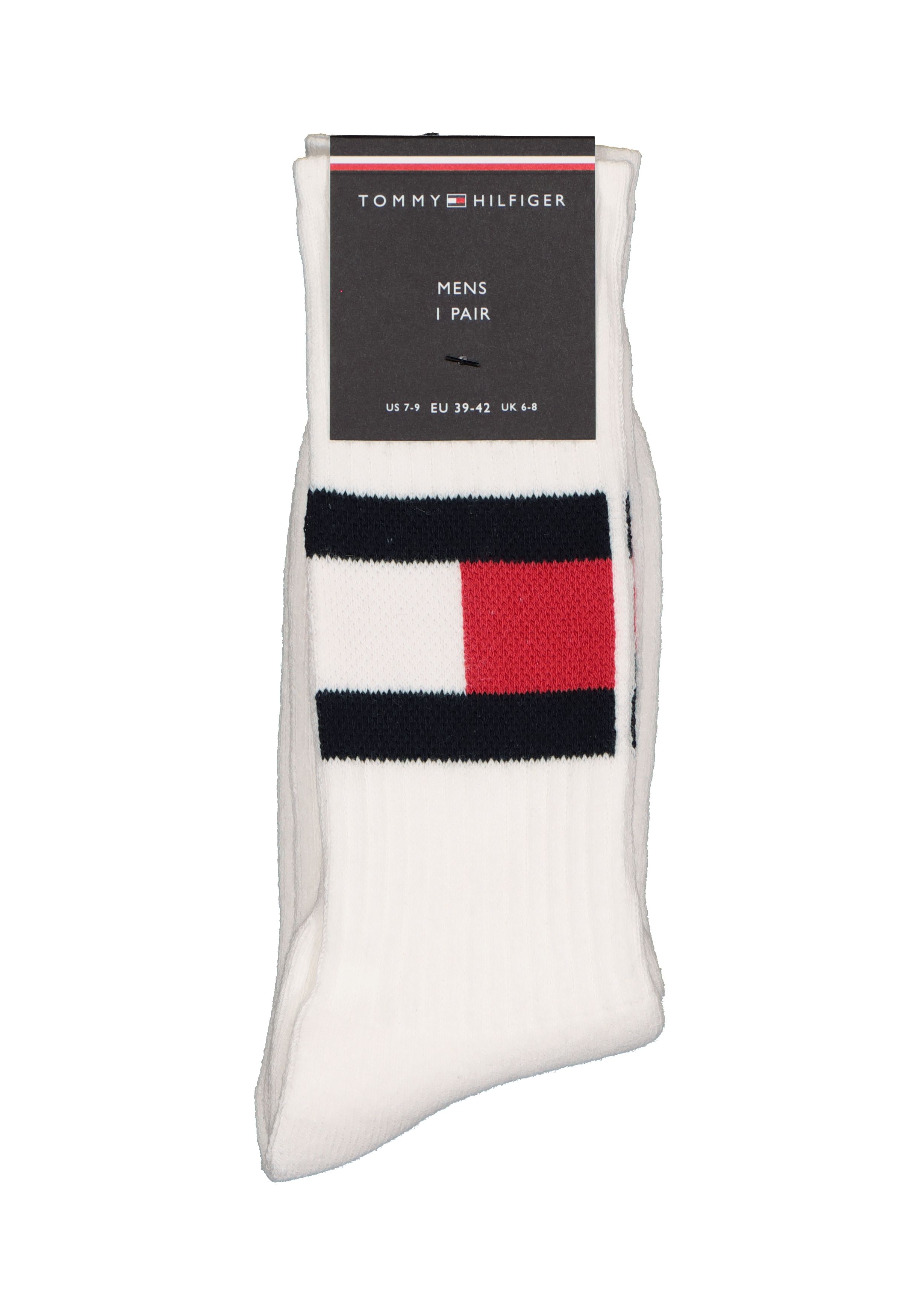 Tommy Hilfiger Flag Socks (1-pack), unisex sportsokken katoen, wit