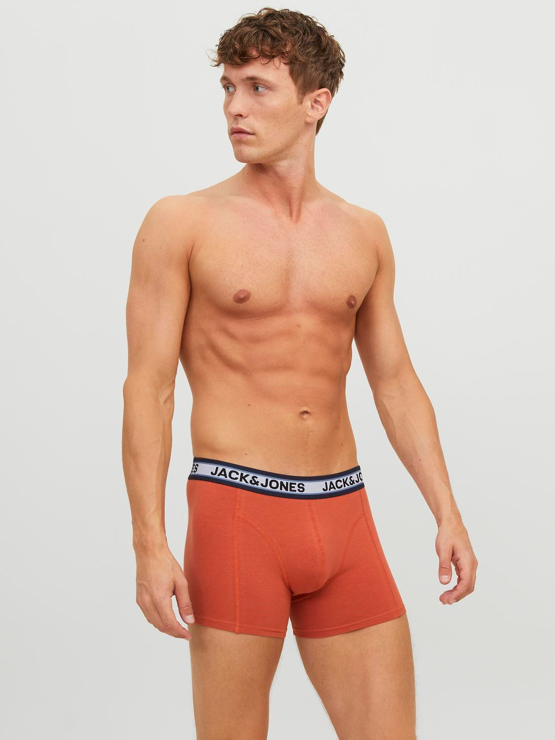 JACK & JONES Jacmarco solid trunks (3-pack), heren boxers normale lengte, blauw en rood