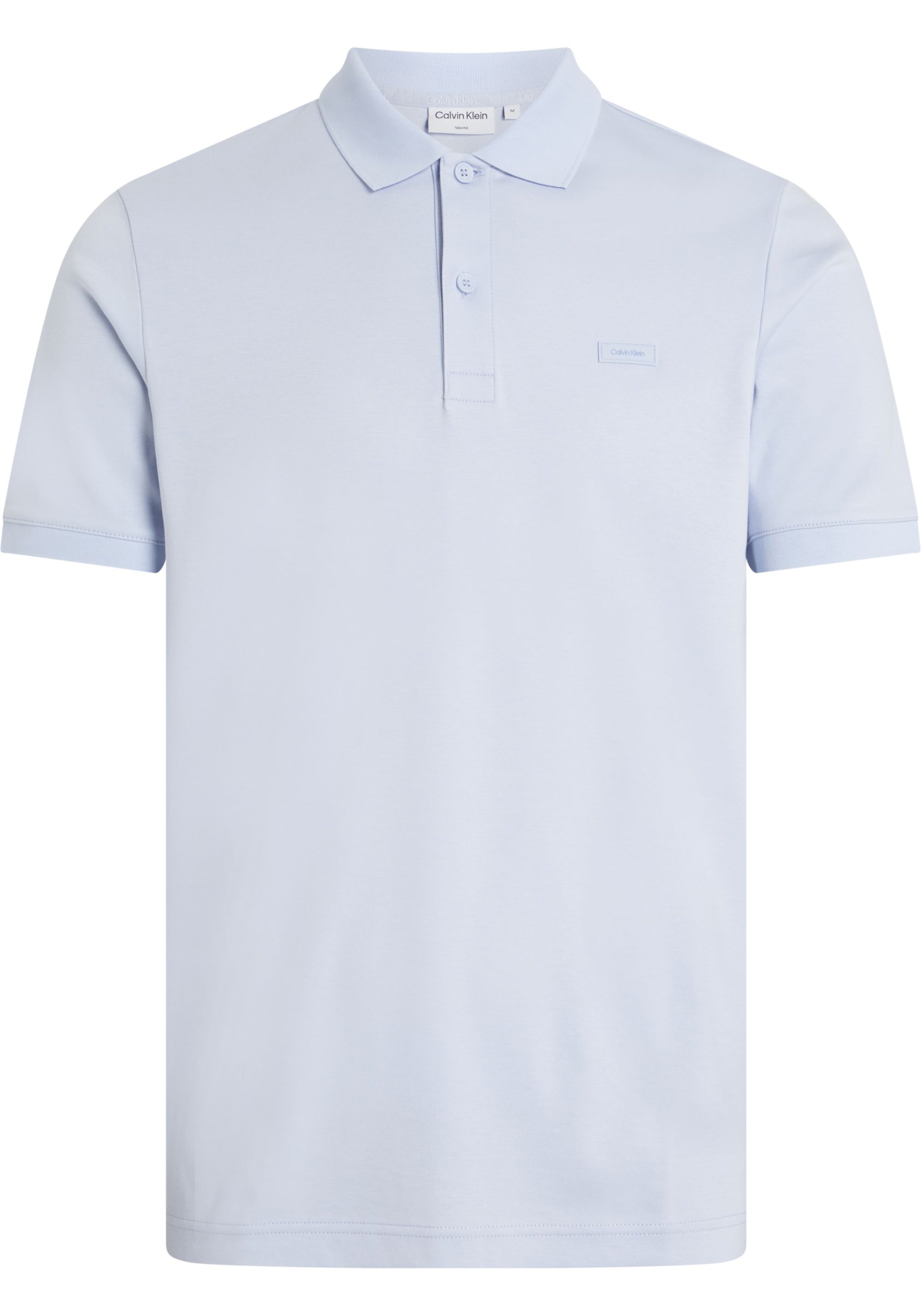 Calvin Klein Smooth Cotton Slim Polo, heren poloshirt, lichtblauw