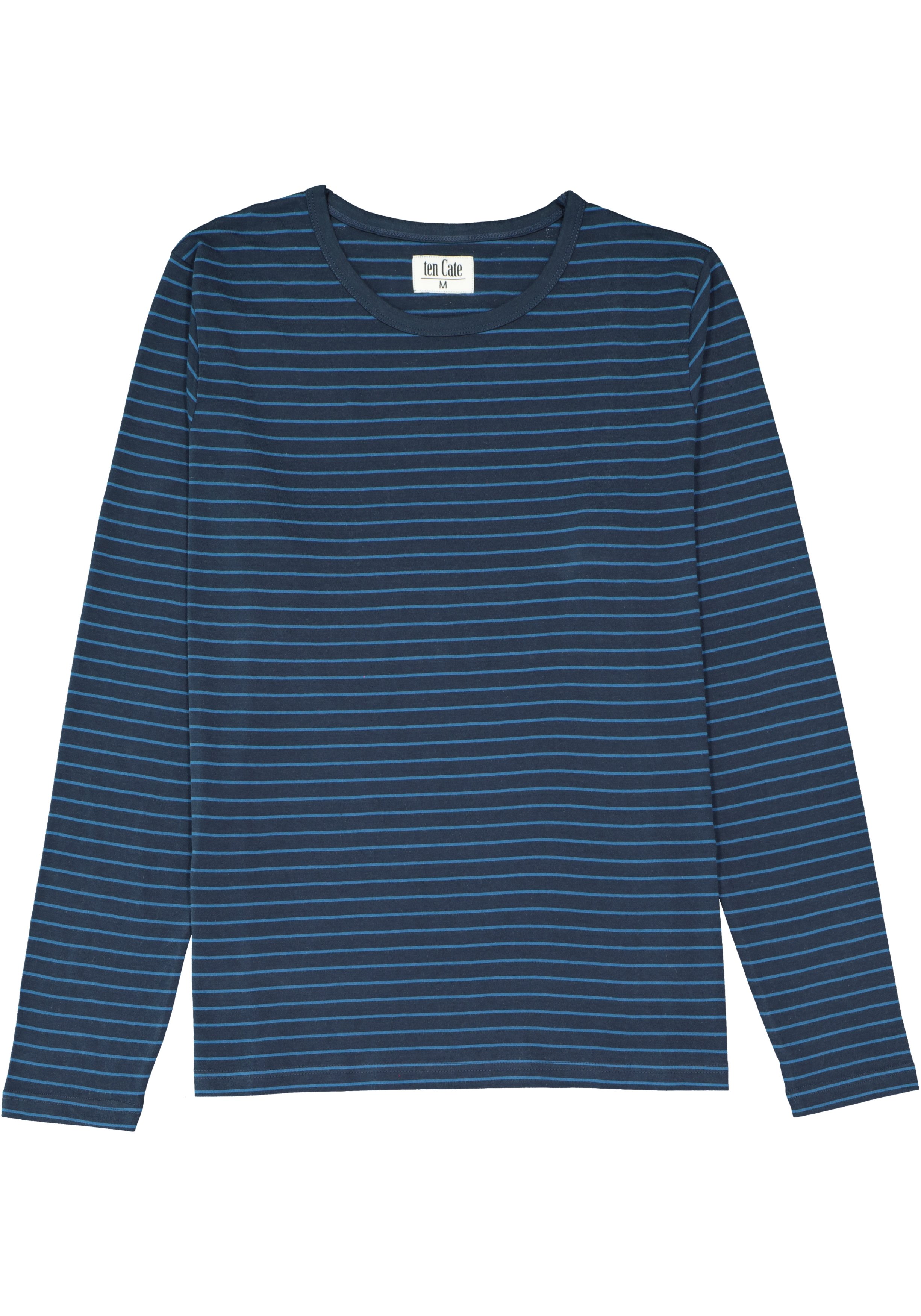 TEN CATE men pyjama, O-hals, blauw gestreept