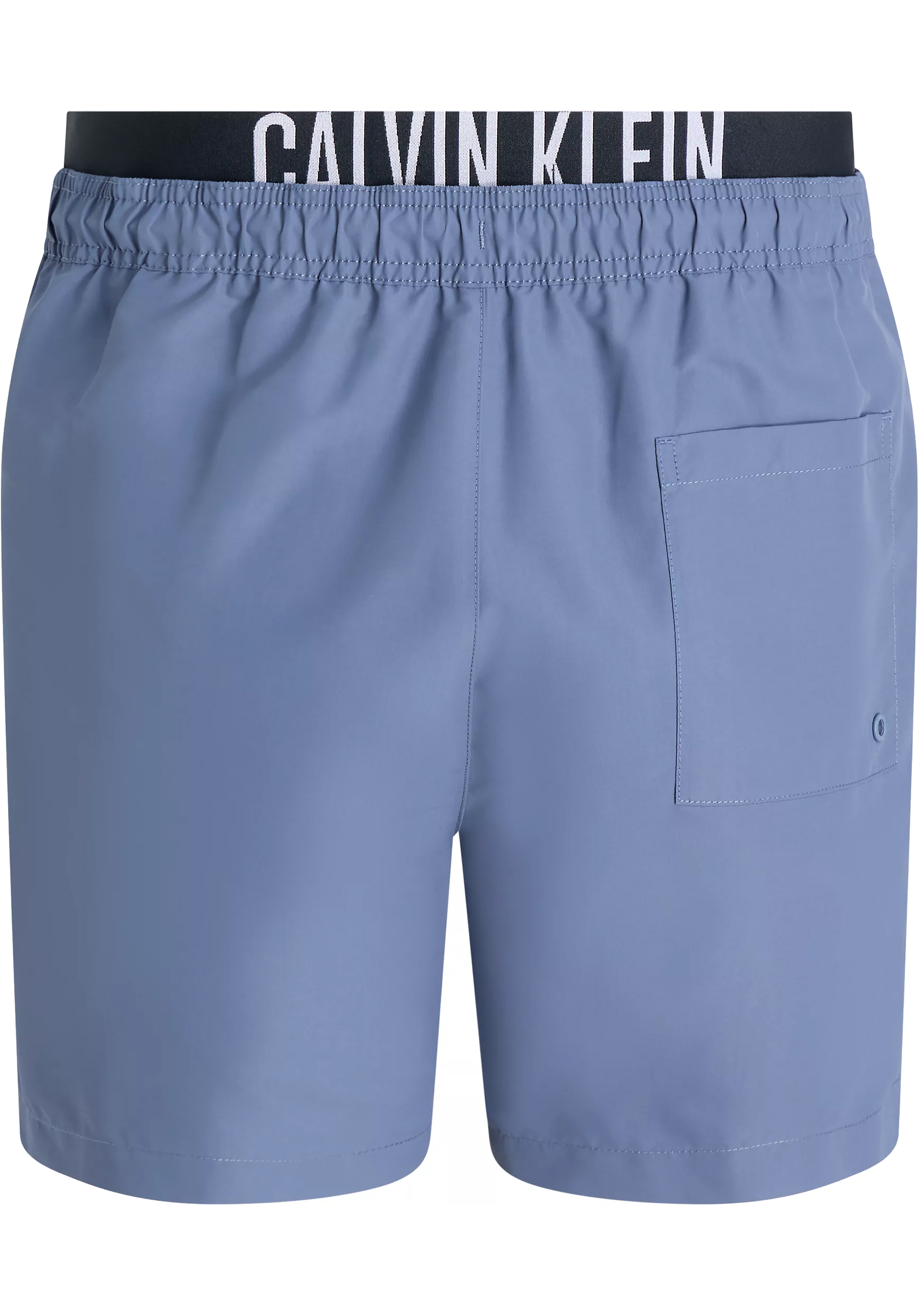 Calvin Klein Medium Drawstring Double Waistband swimshort, heren zwembroek, grijsblauw