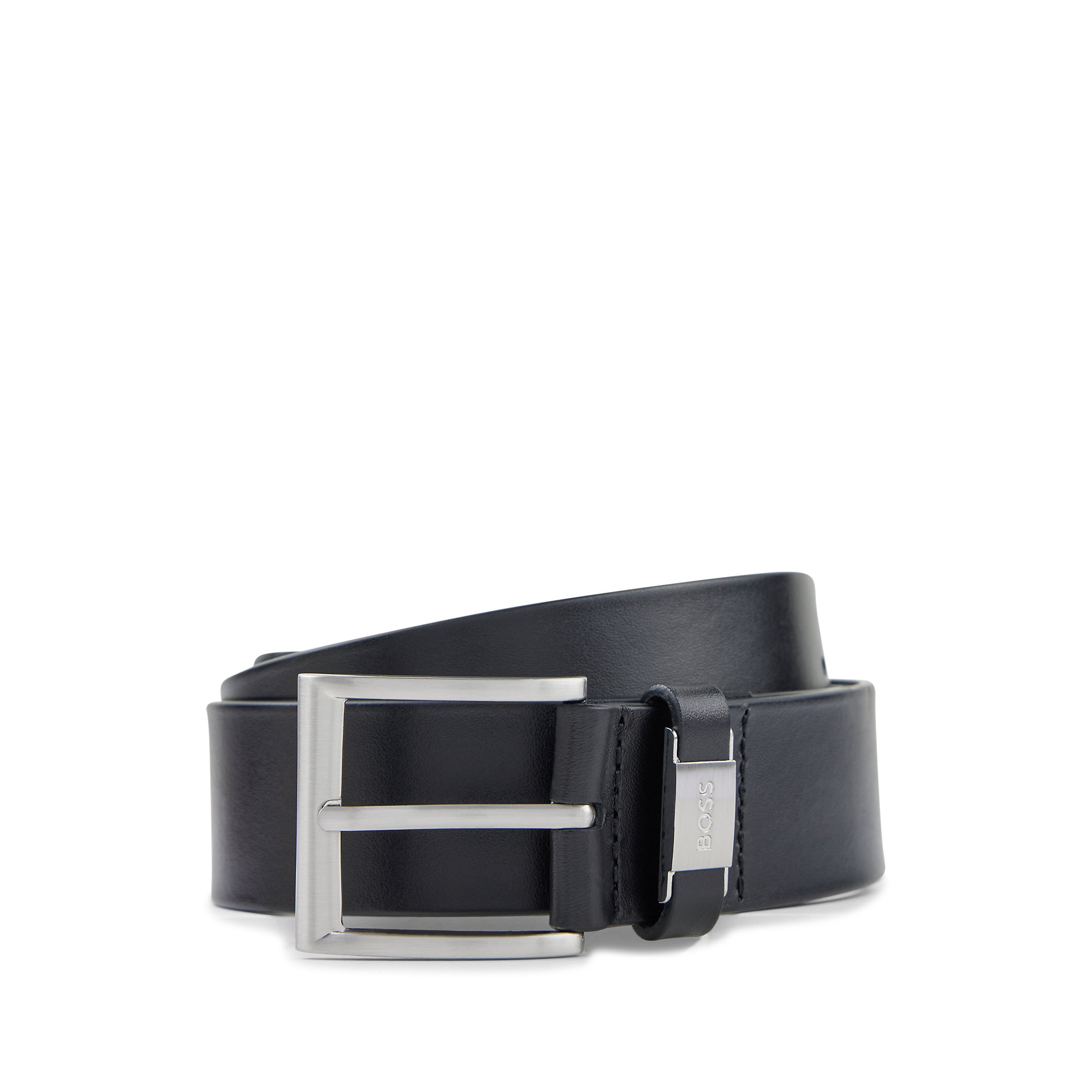 BOSS leren heren riem, zwart