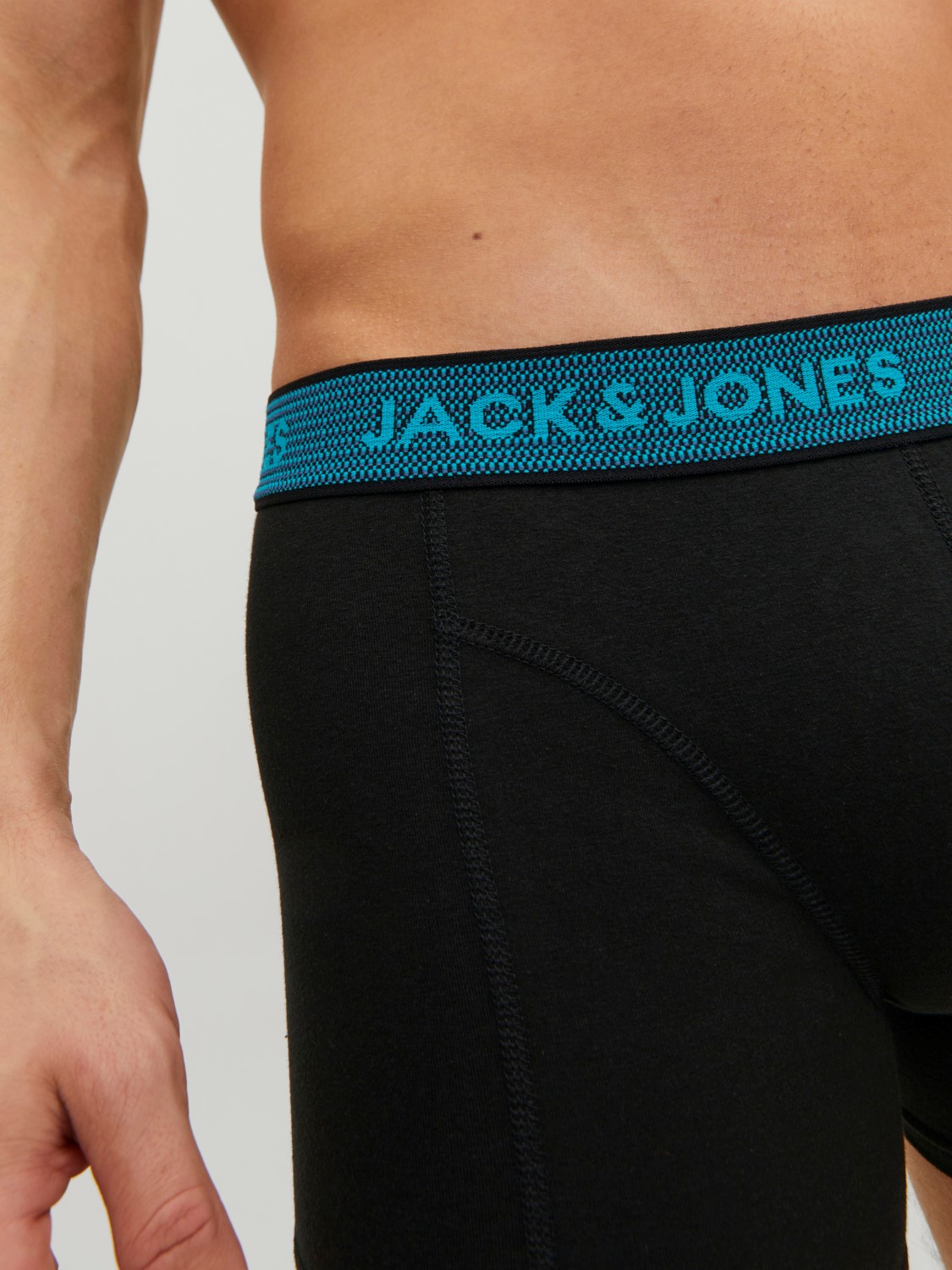 JACK & JONES Jacwaistband trunks (3-pack), heren boxers normale lengte, grijs, blauw en rood