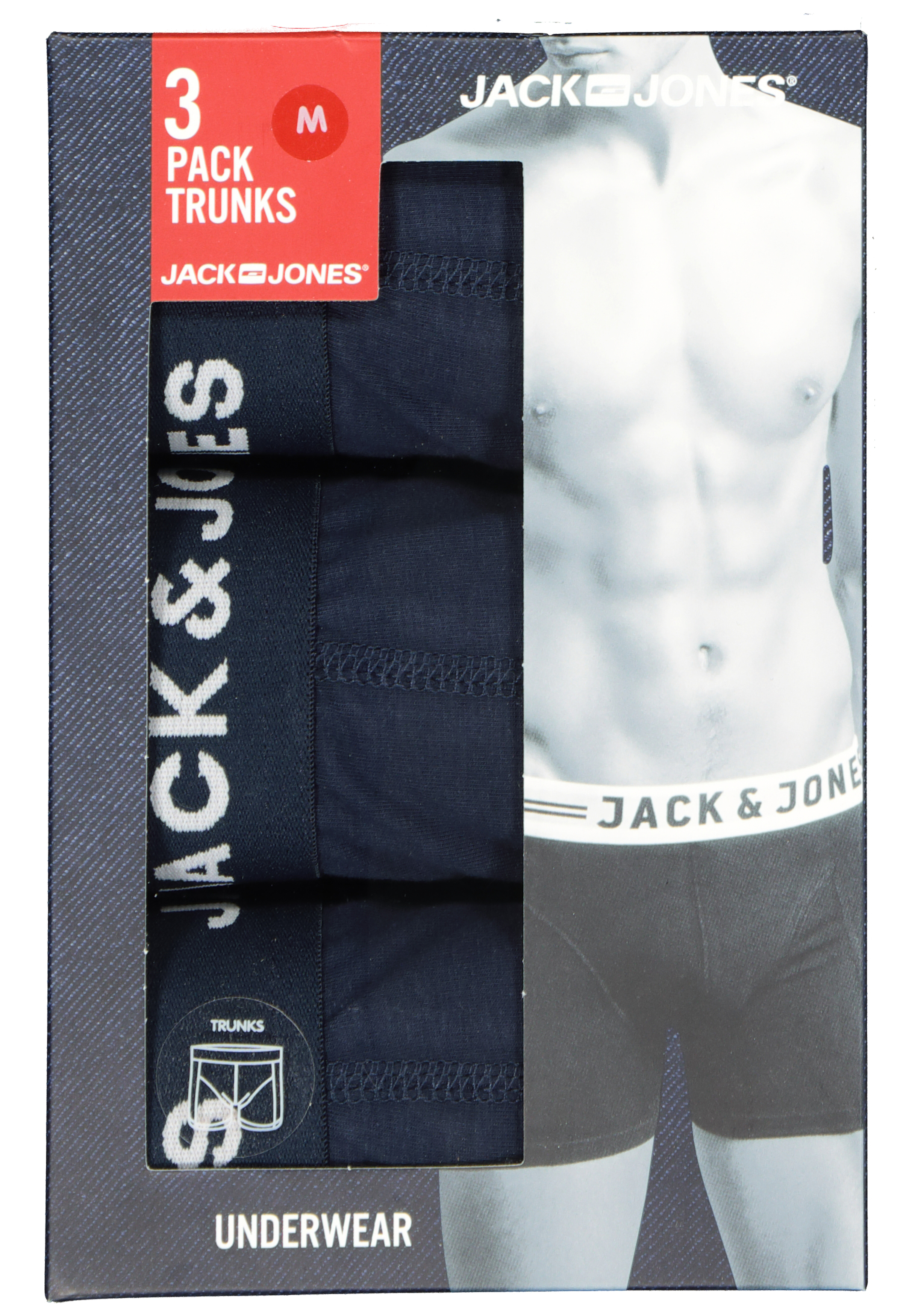 Jack & Jones heren boxers Jacanthony trunks (3-pack), navy blauw