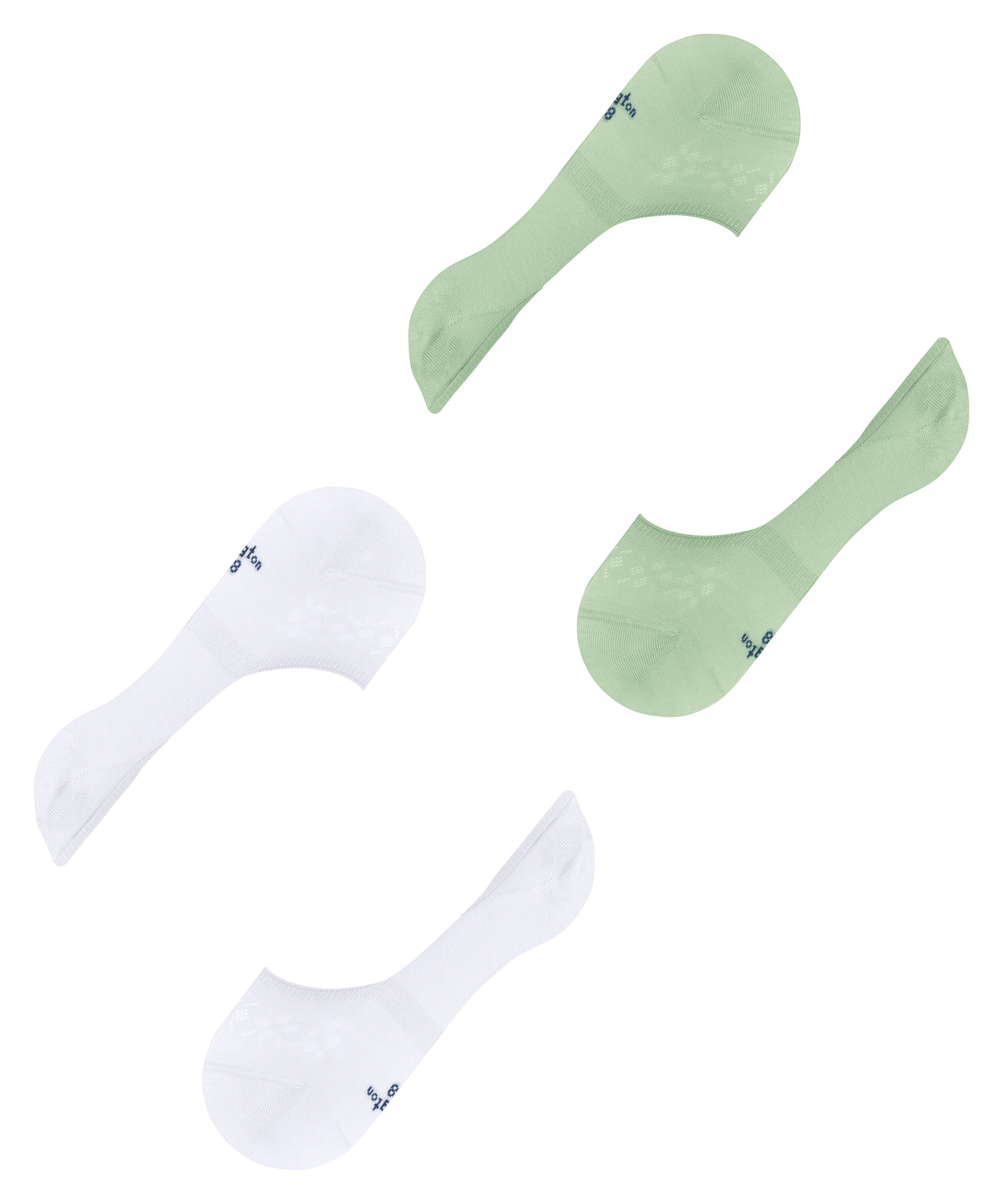 Burlington Everyday 2-Pack dames invisible sokken, groen (quiet green)