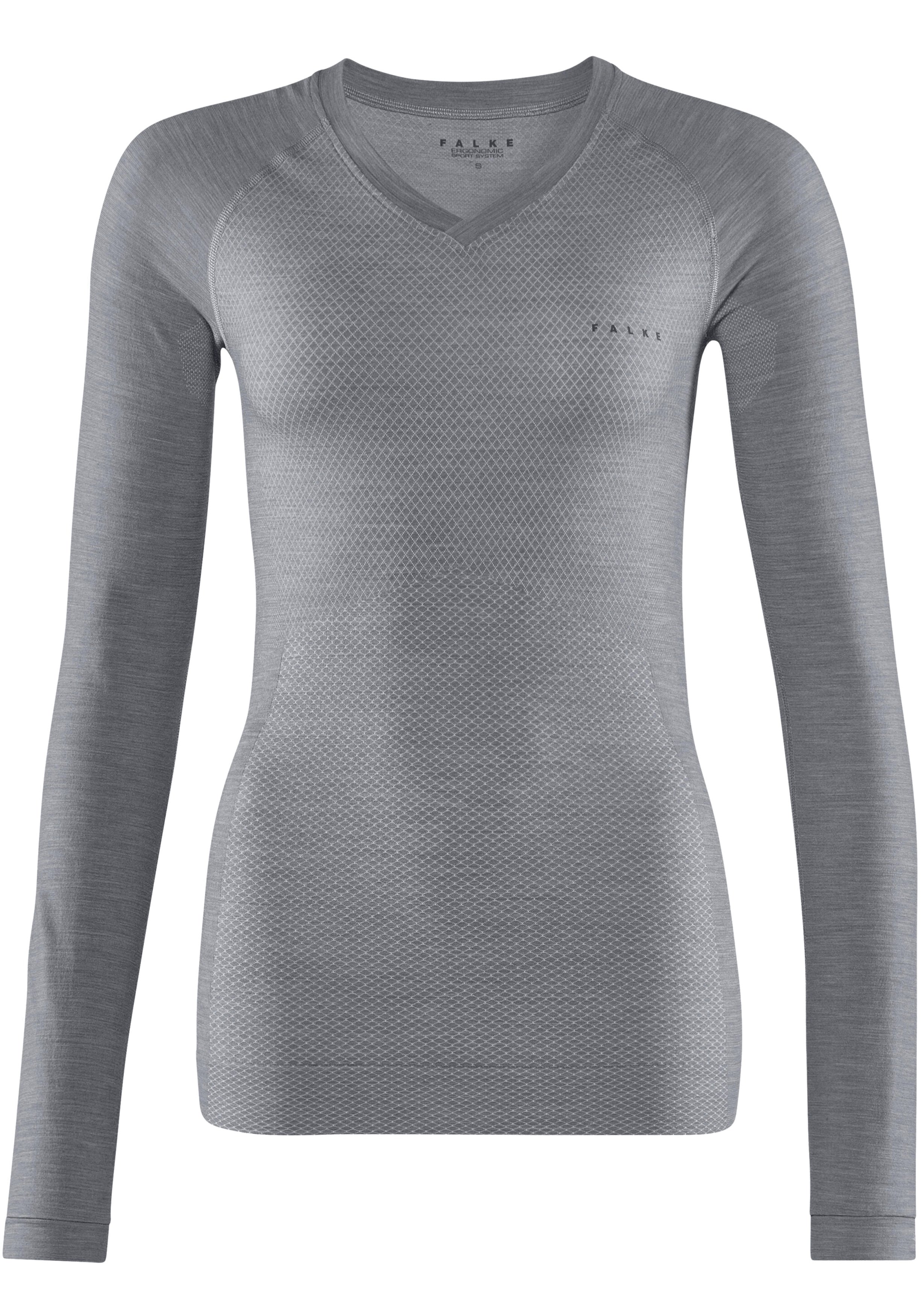 FALKE dames lange mouw shirt Wool-Tech Light, thermoshirt, grijs (grey-heather)