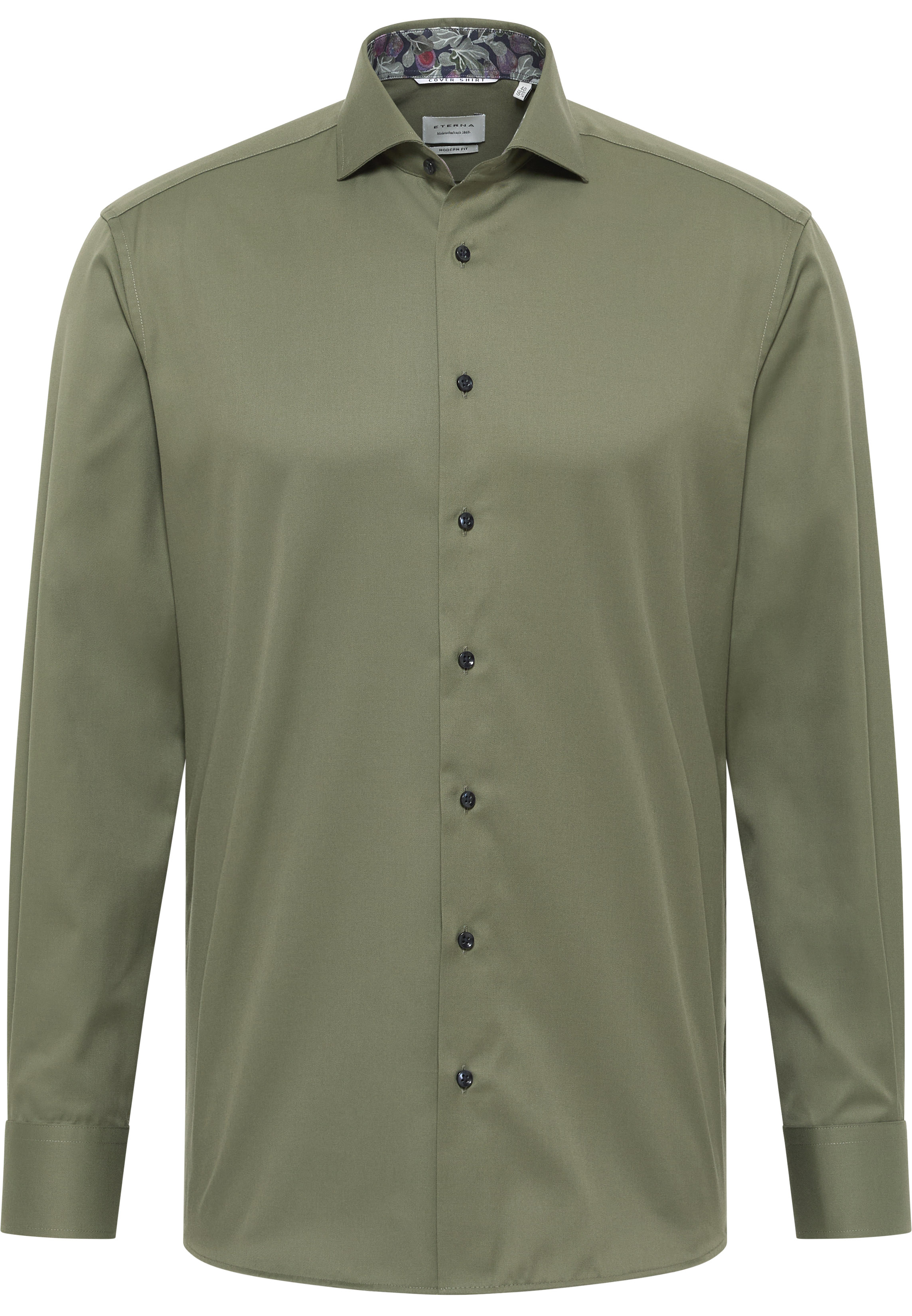 ETERNA modern fit overhemd, twill, groen (contrast)