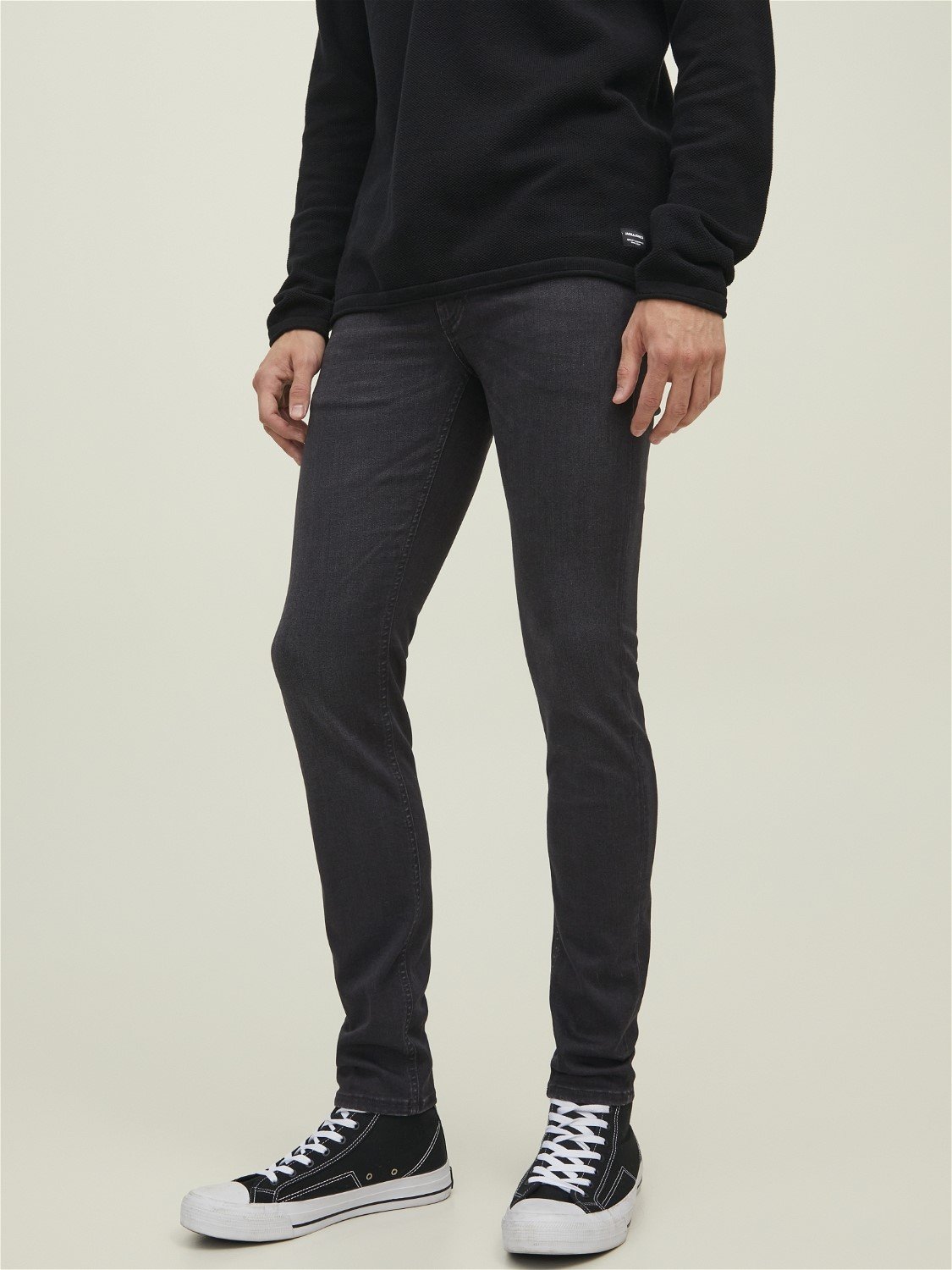 JACK & JONES Liam Evan Jos loose fit, heren jeans, zwart denim