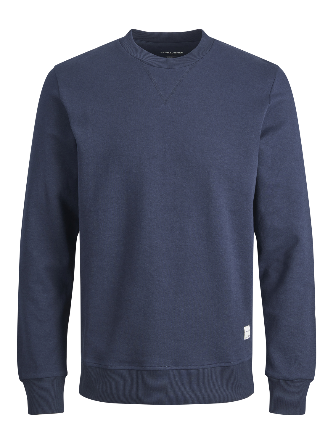 JACK & JONES Basic sweat crew neck regular fit, heren sweatshirt katoenmengsel met O-hals, blauw