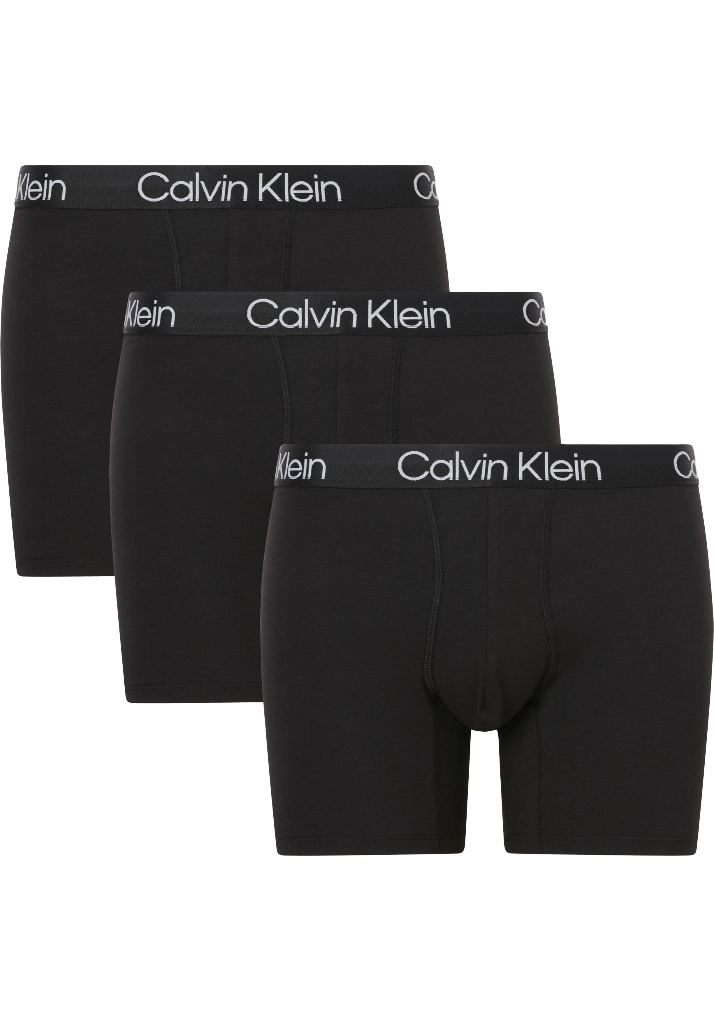 Calvin Klein Boxer Briefs (3-pack), heren boxers extra lang, zwart