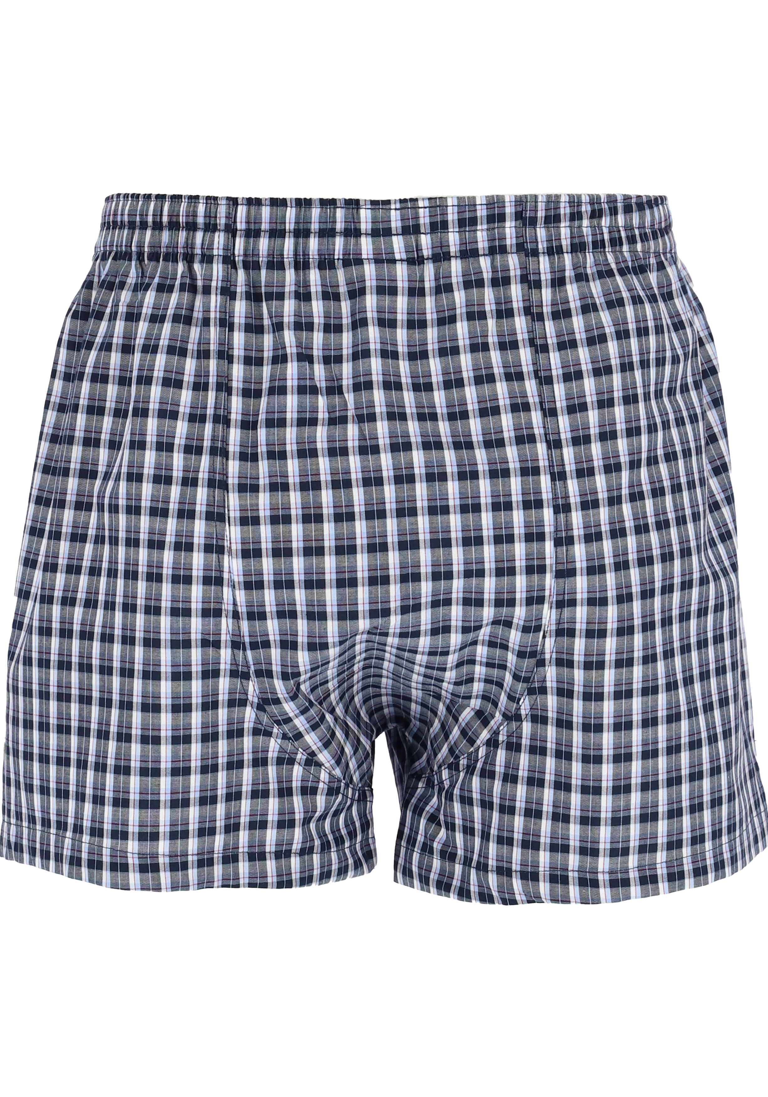 Gotzburg boxershorts geweven (2-pack), heren boxers katoen wijd model, blauw geruit