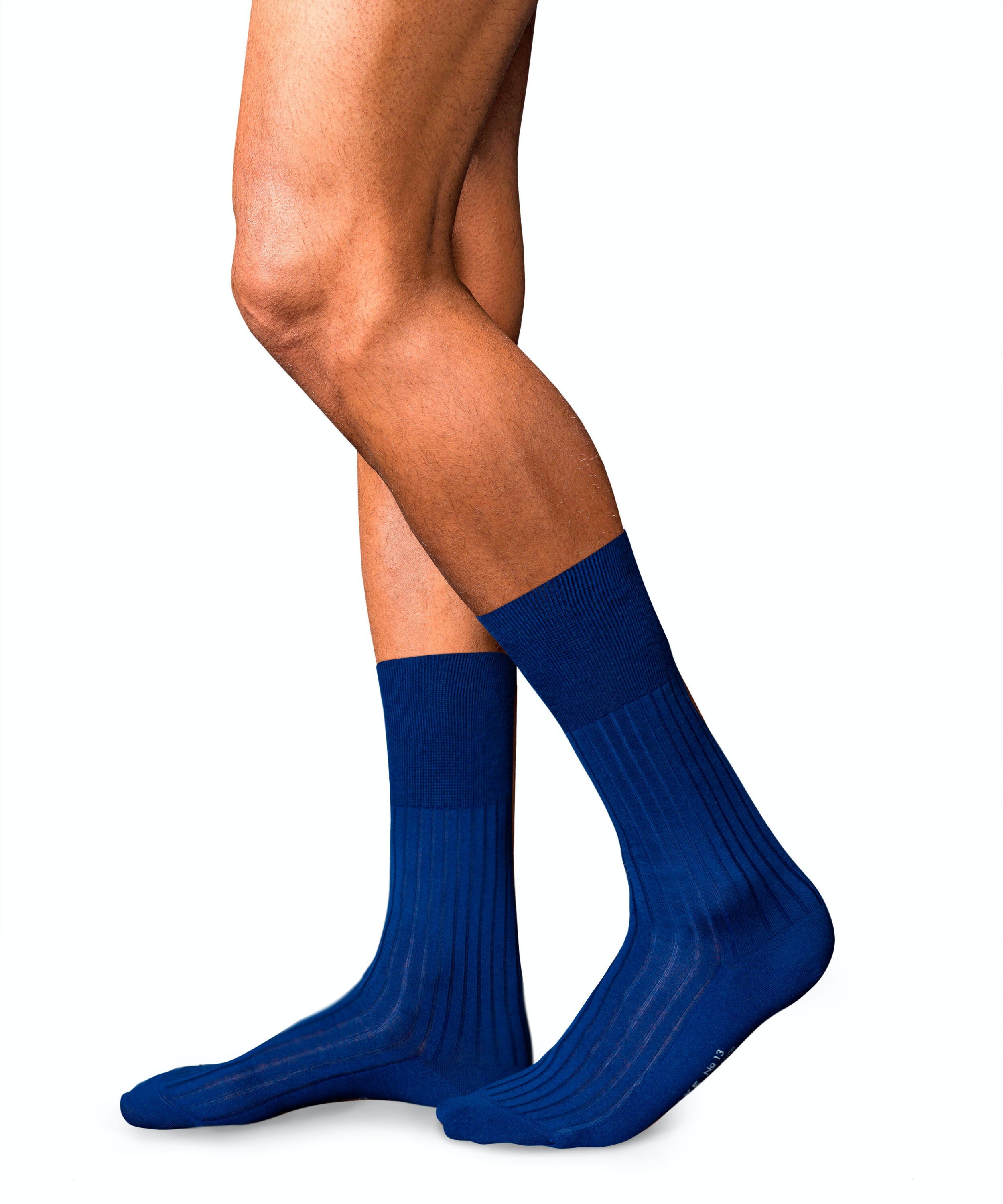 FALKE No. 13 Finest Piuma Cotton herensokken, blauw (royal blue)