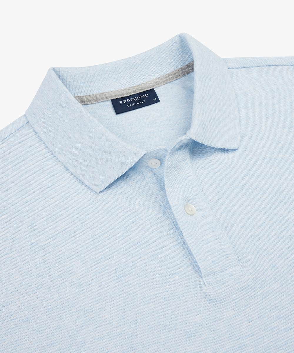 Profuomo slim fit heren polo, blauw