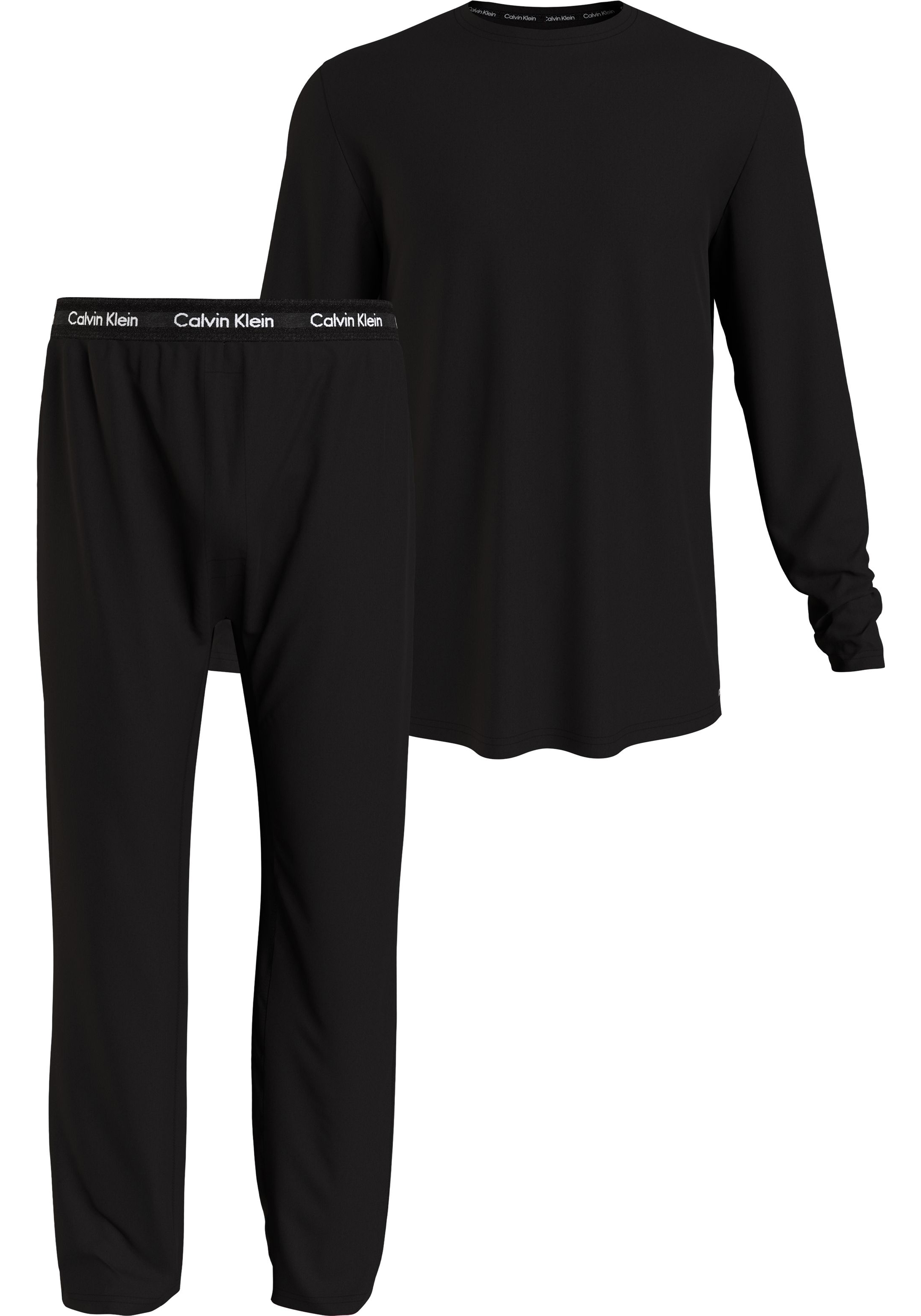 Calvin Klein pyjama, heren long sleeve pant set, zwart