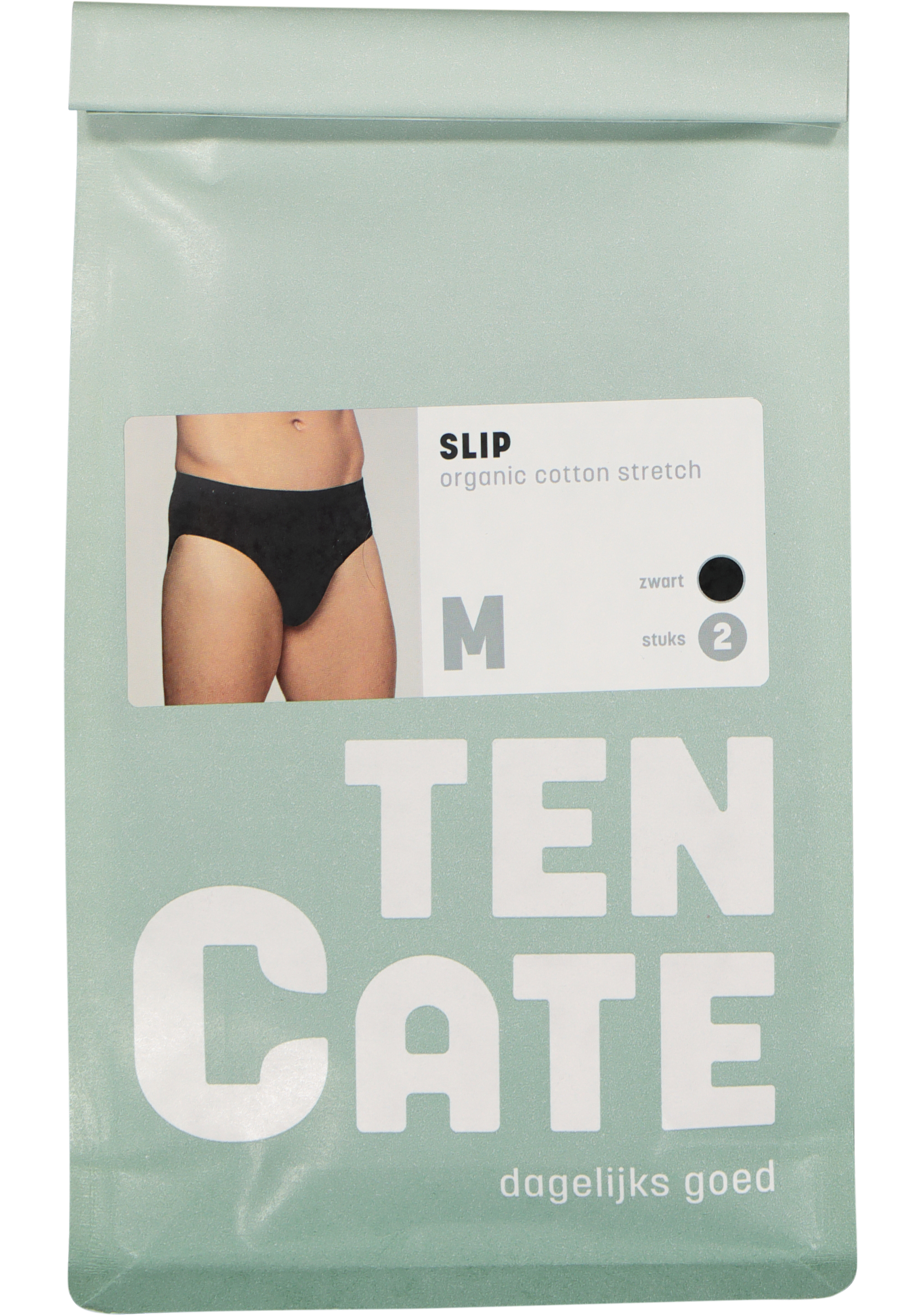 TEN CATE Basics men slip (2-pack), heren sportslips, zwart