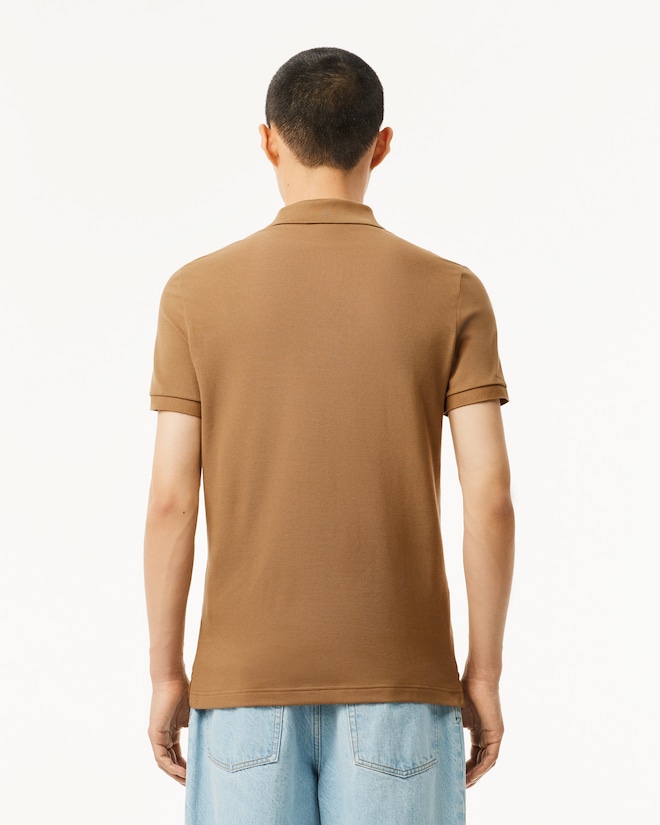 Lacoste Slim Fit polo, cookie lichtbruin