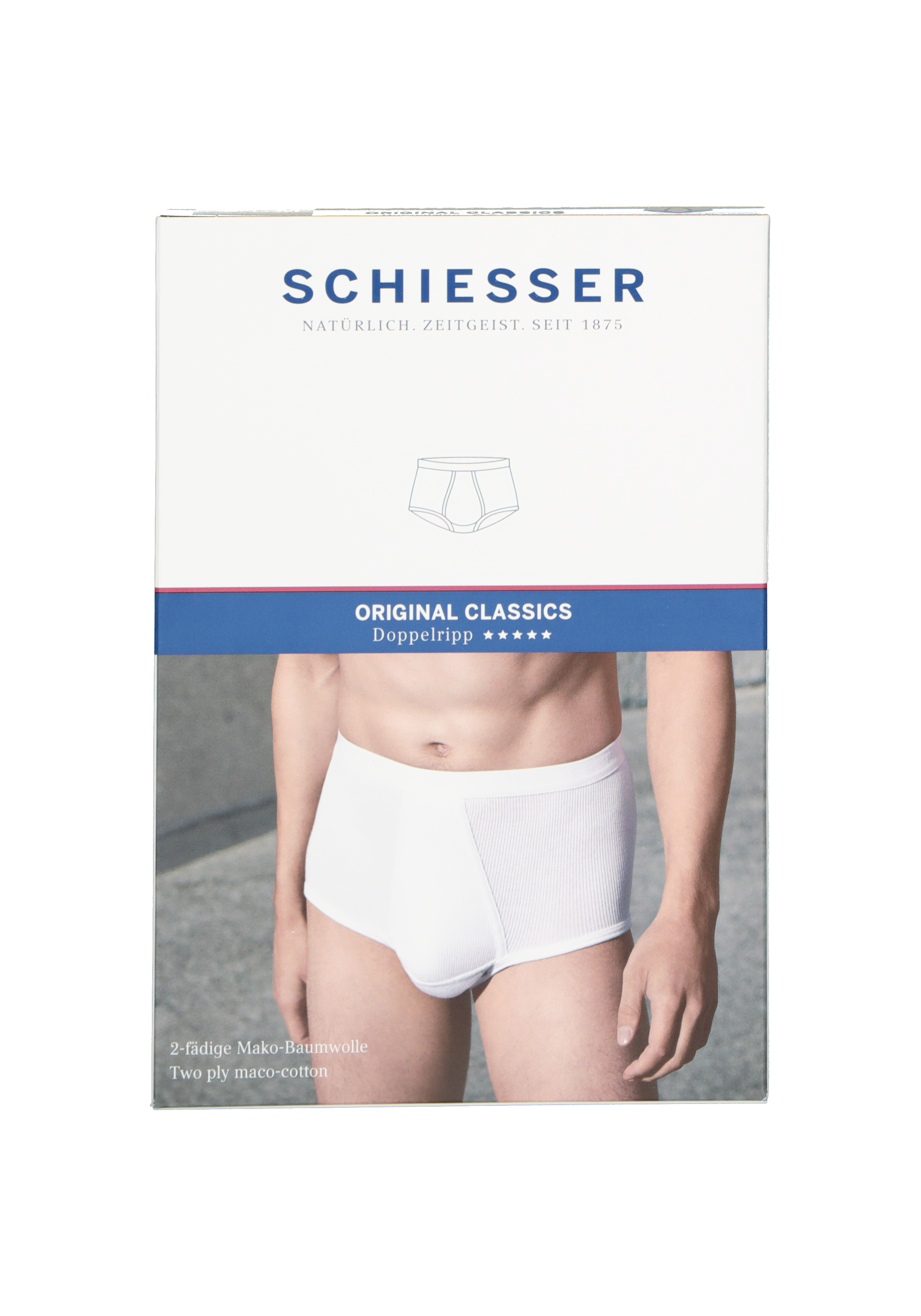 SCHIESSER Original Classics hoge slip (1-pack), Doppelripp met gulp, wit