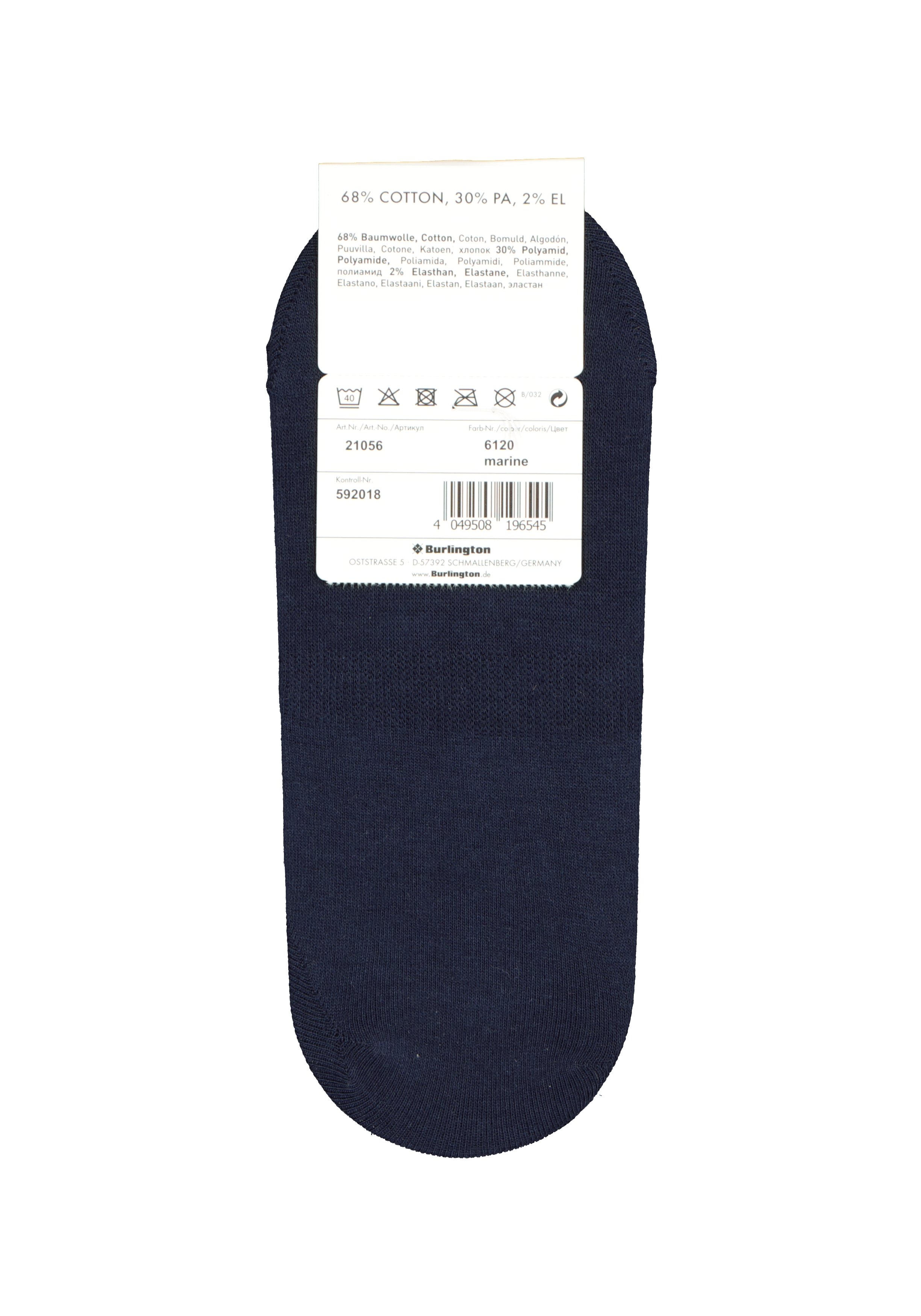 Burlington Everyday invisible herensokken (2-pack), katoen, marine blauw