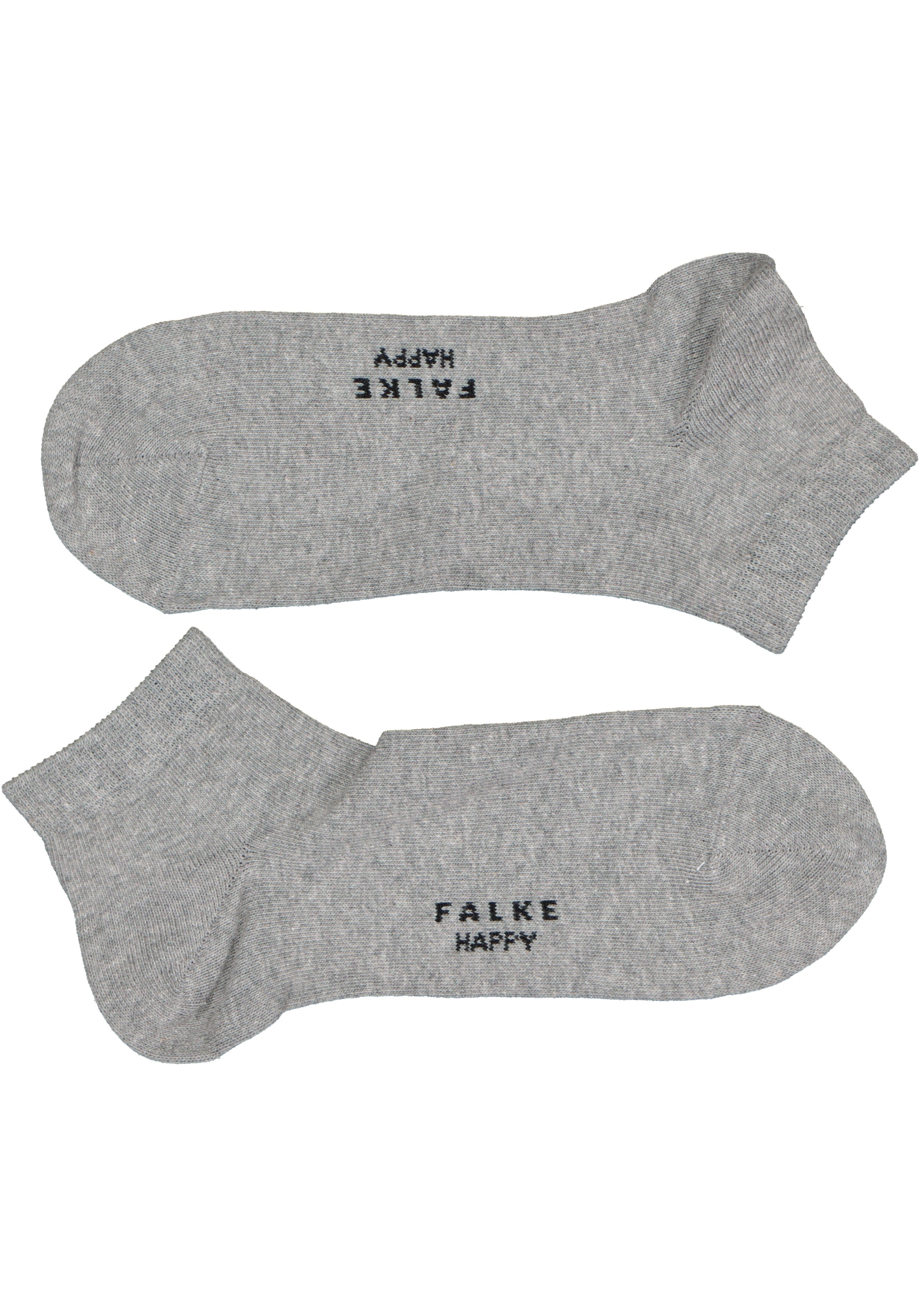 FALKE Happy dames enkelsokken (2-pack), katoen, Licht grijs (light grey melange)