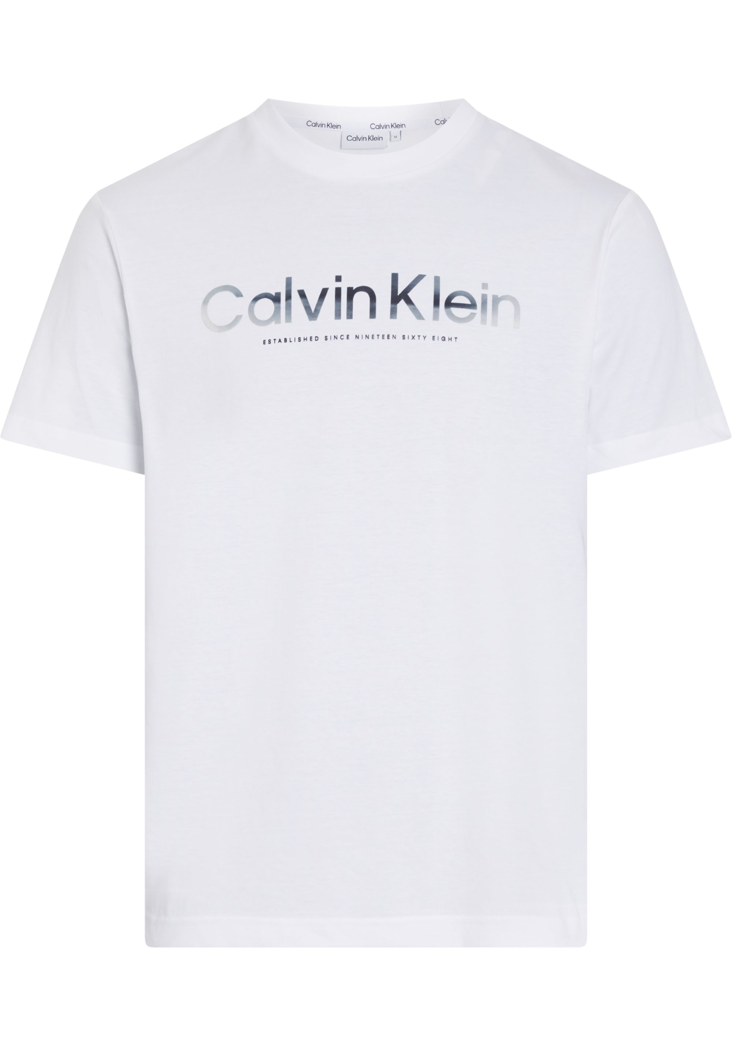 Calvin Klein Diffused Logo T-shirt, heren T-shirt korte mouw O-hals, wit