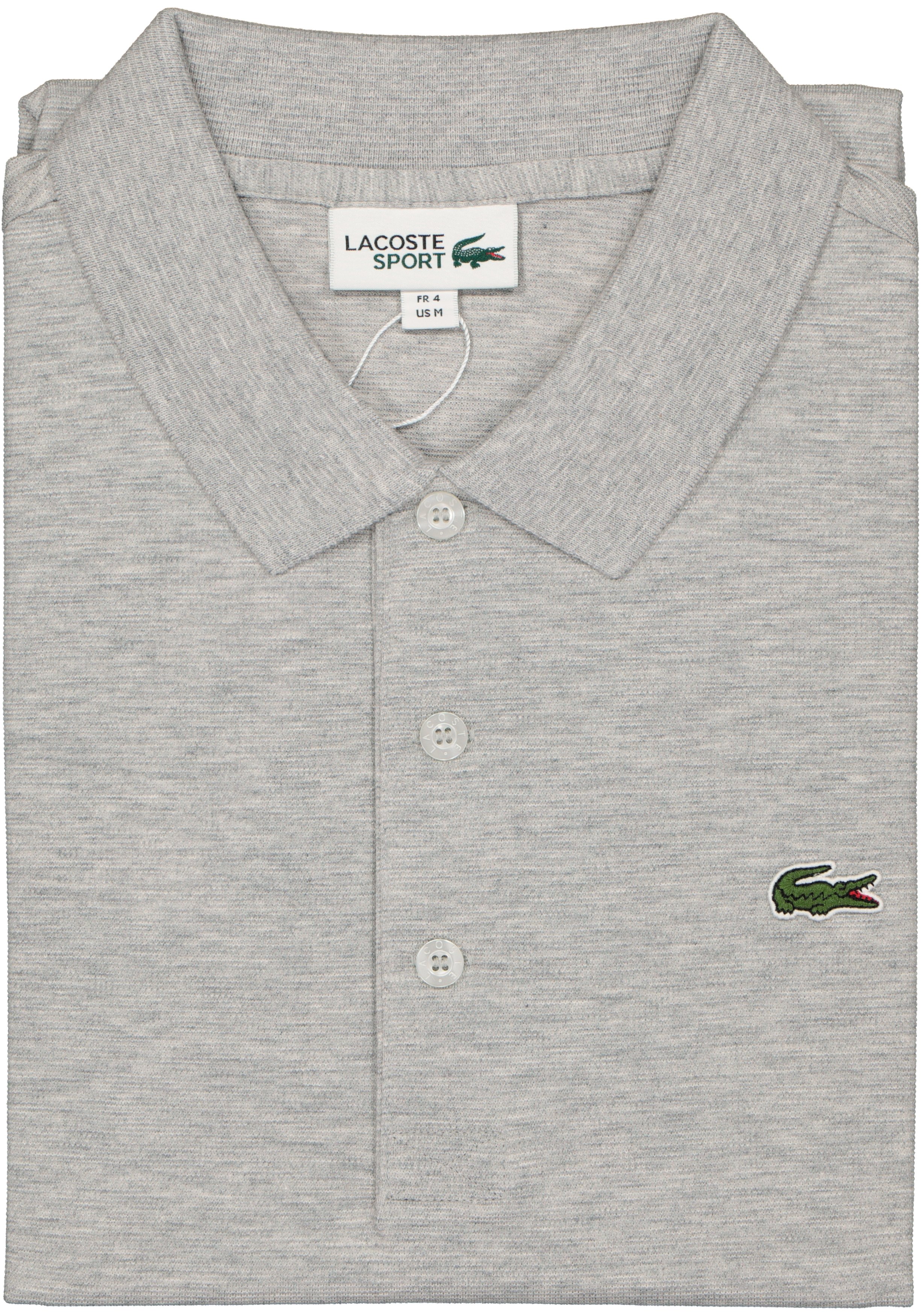 Lacoste Sport polo regular fit stretch, zilvergrijs melange