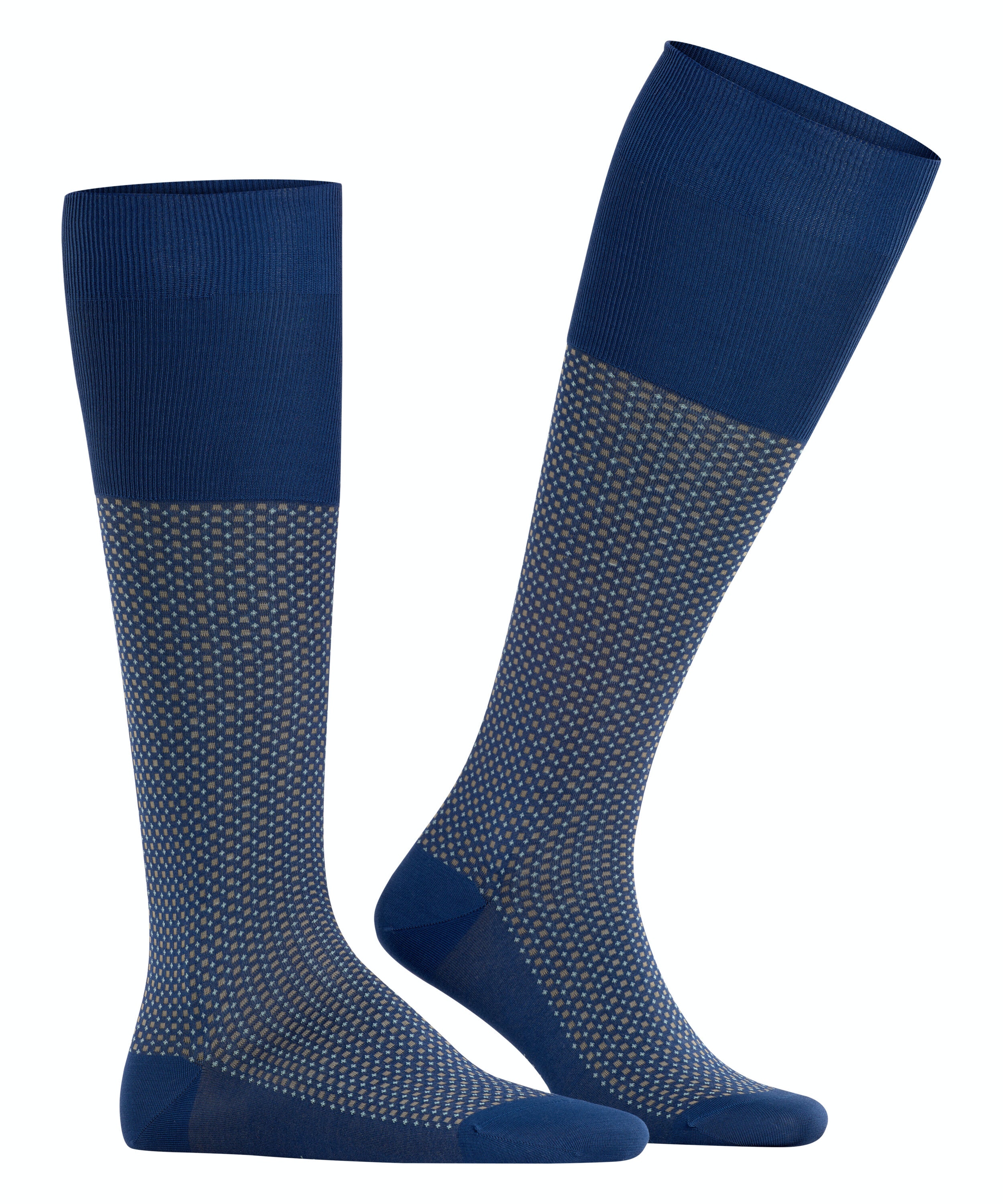 FALKE Uptown Tie heren kniekousen, blauw (royal blue)