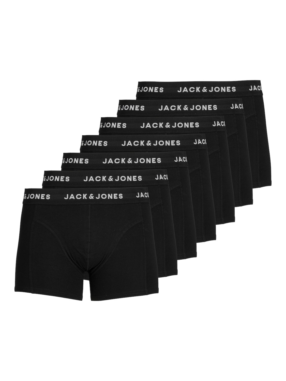 JACK & JONES Jachuey trunks (7-pack), heren boxers normale lengte, zwart