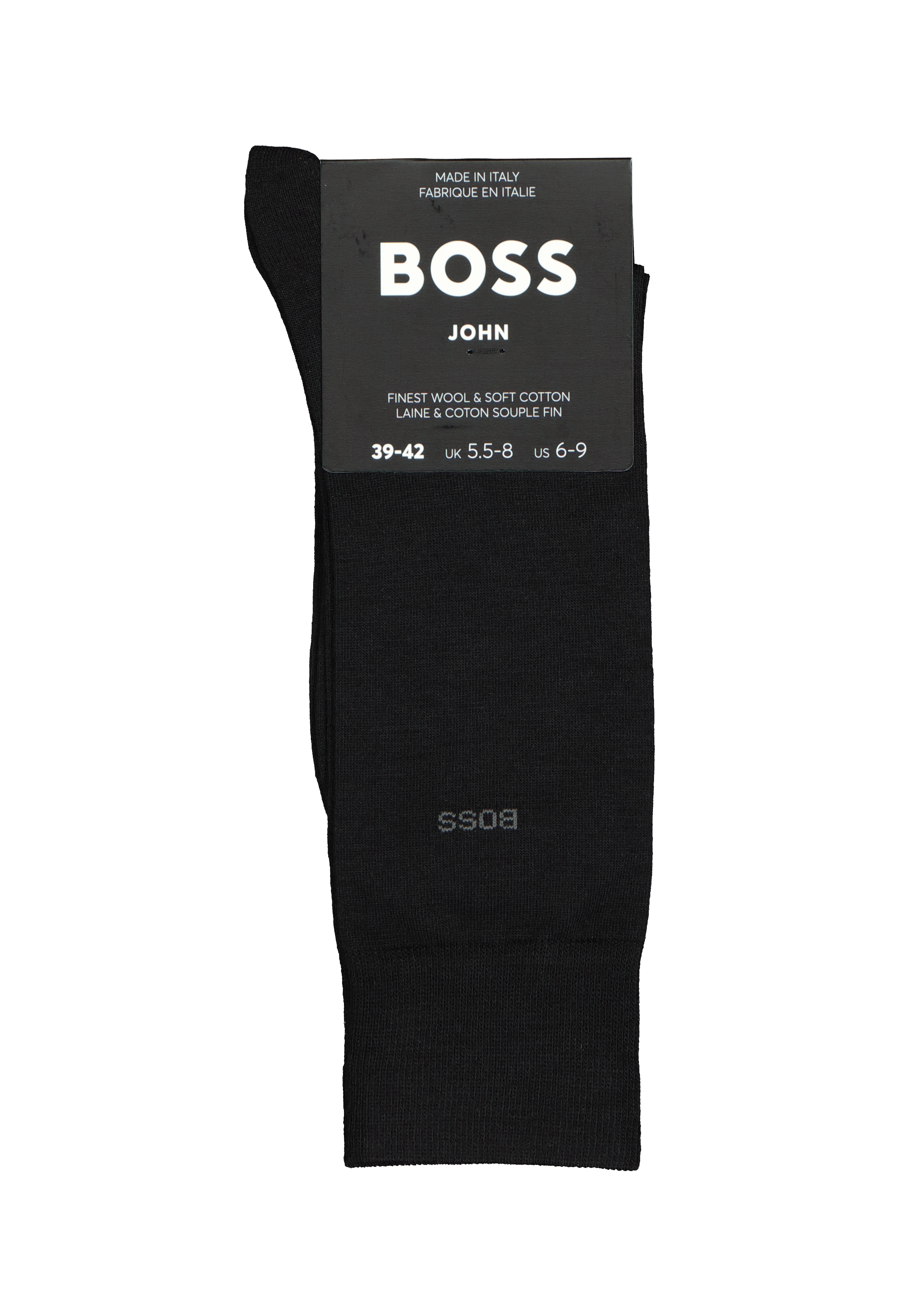 BOSS John uni (1-pack), herensokken wol met katoen, zwart