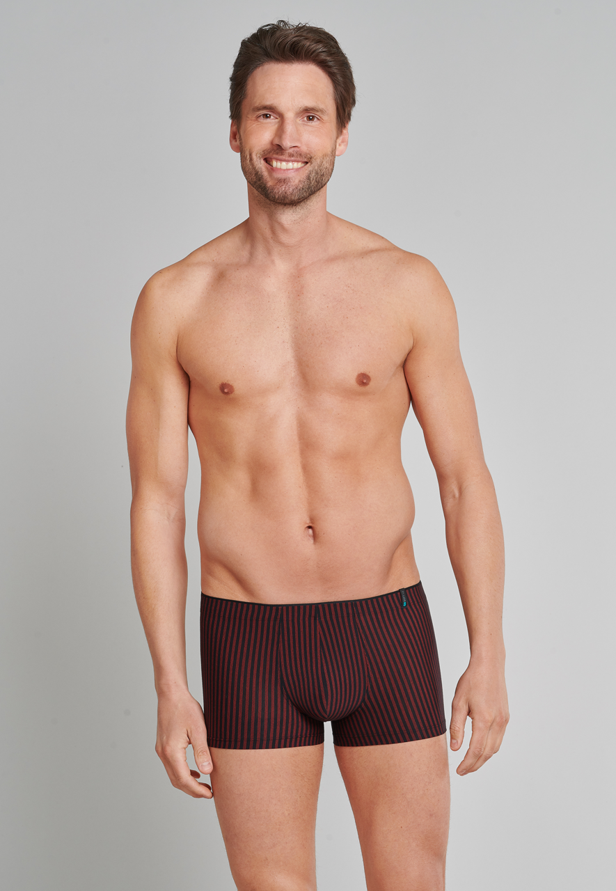 SCHIESSER Long Life Soft boxer (1-pack), heren short rood-zwart gestreept