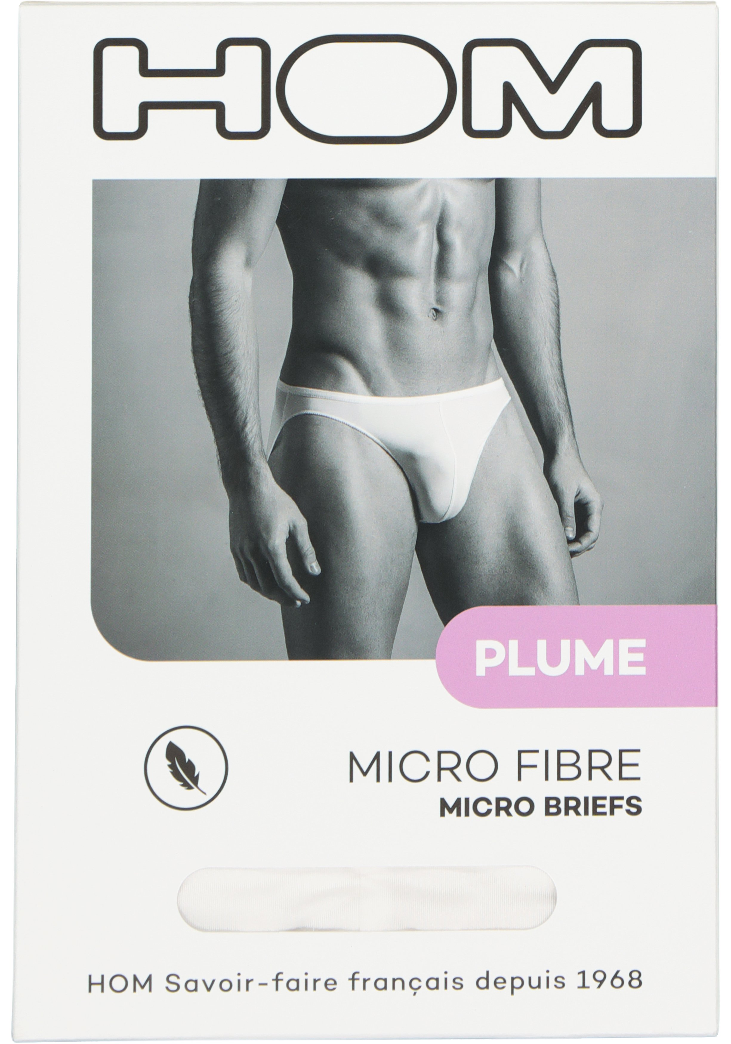 HOM Plumes micro briefs (1-pack), heren micro slip microfiber, wit