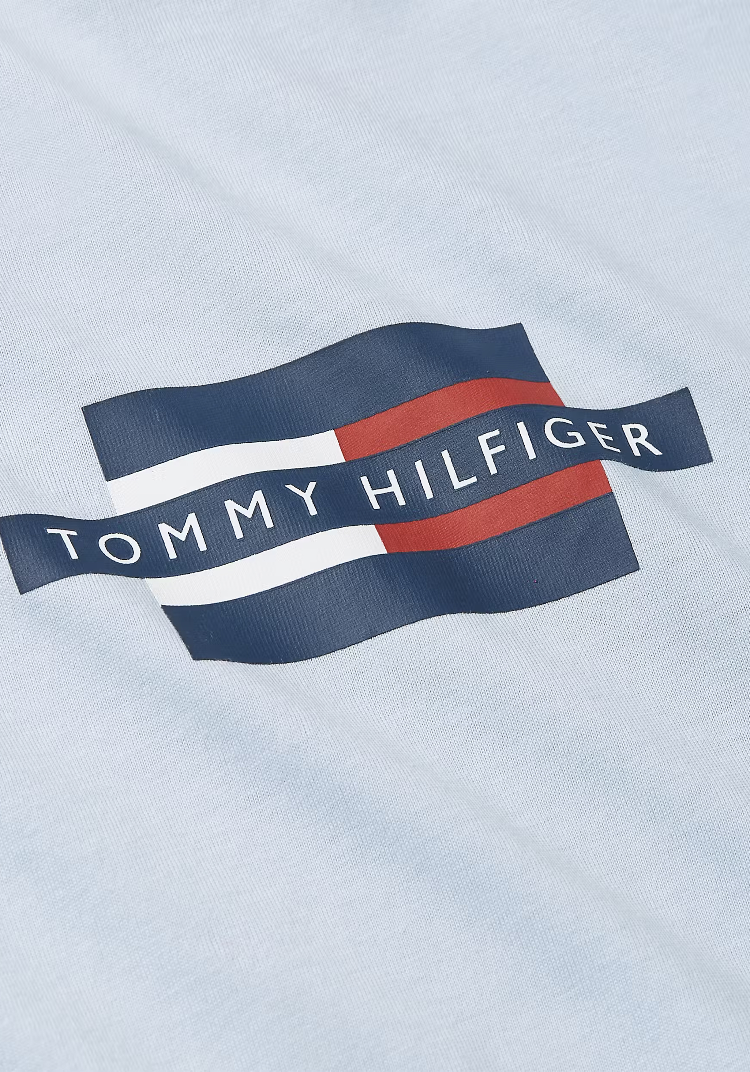 Tommy Hilfiger Flag Box Tee, heren T-shirt korte mouw O-hals, blauw