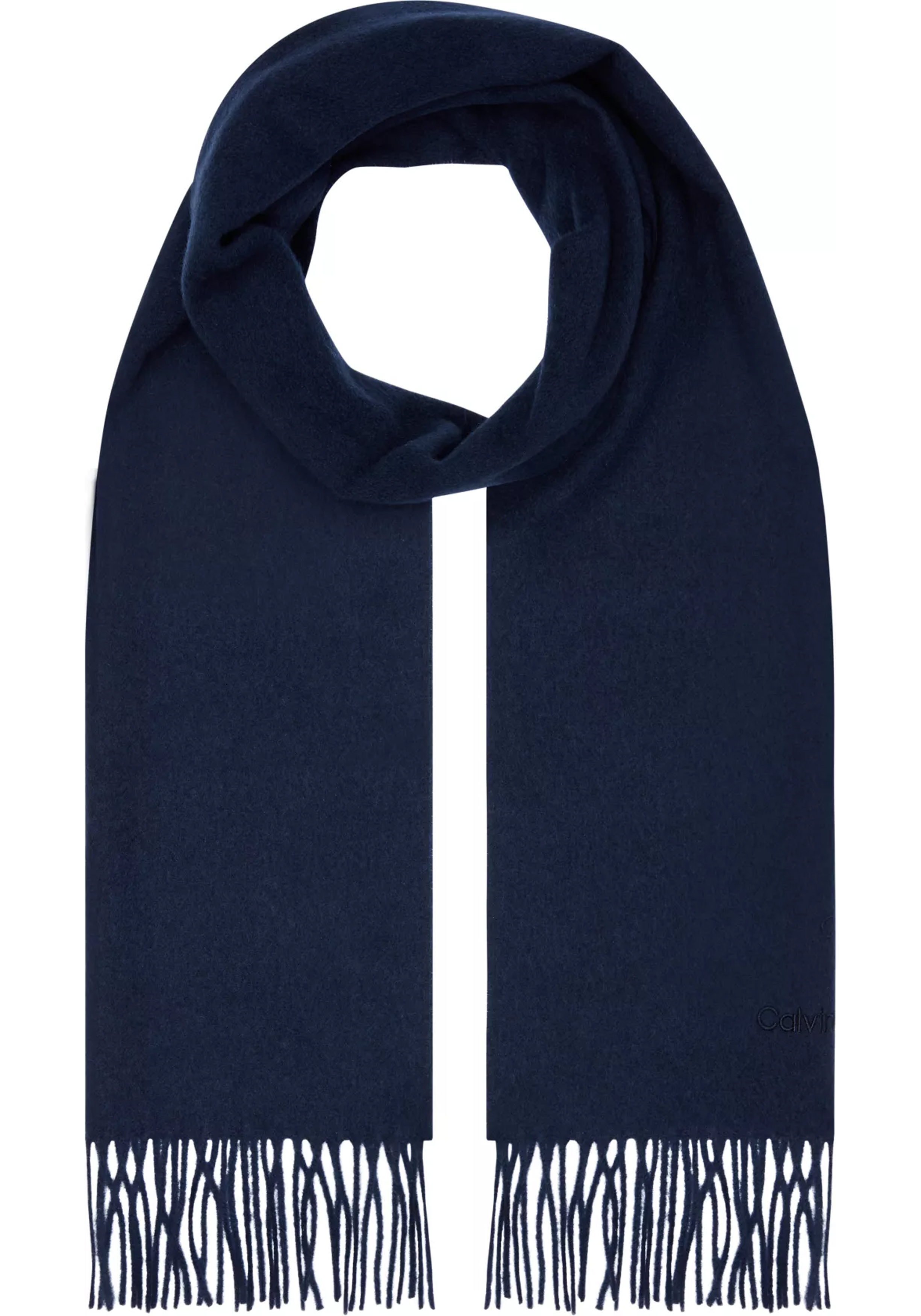 Calvin Klein sjaal, classic wool scarf, donkerblauw