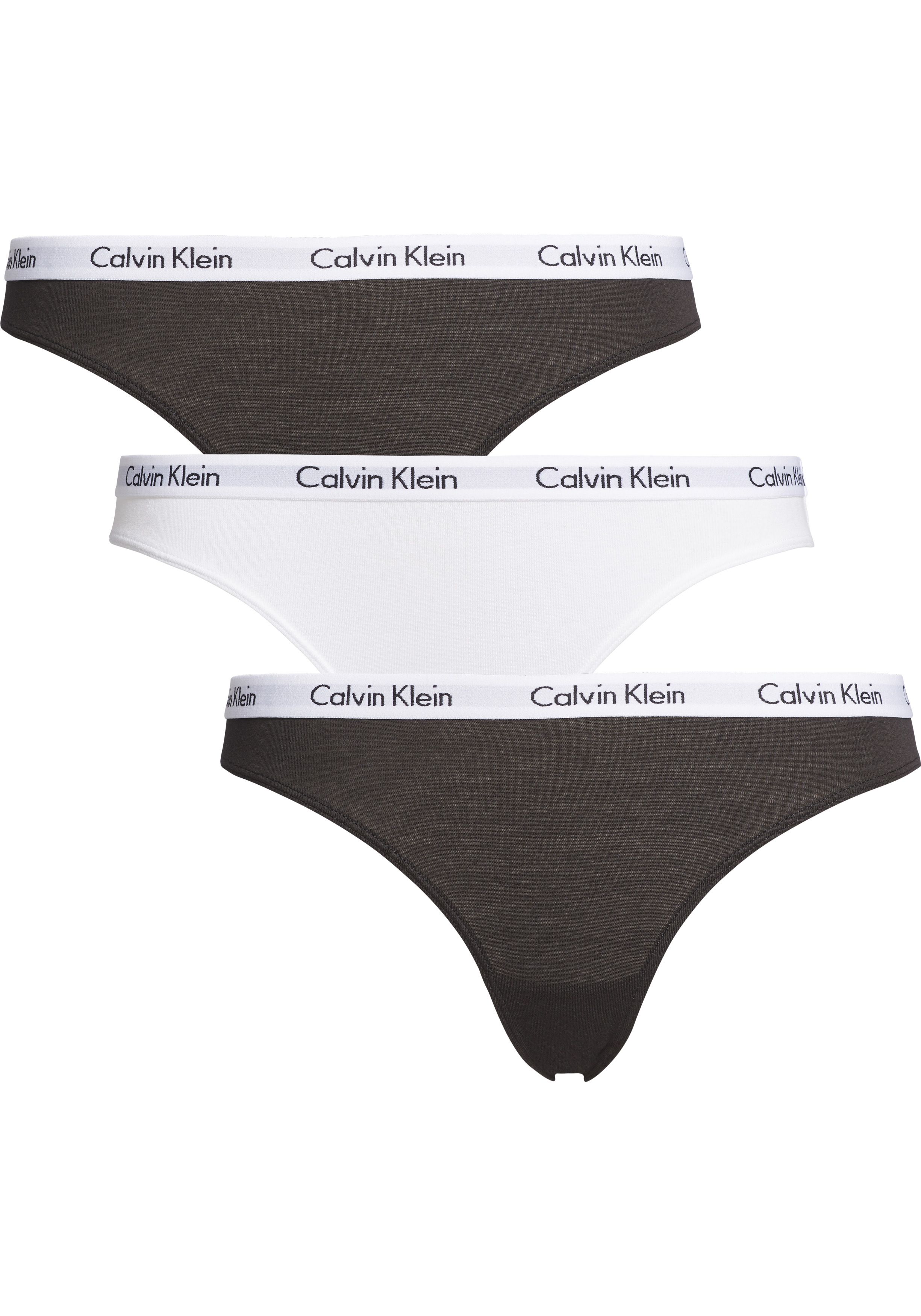 Calvin Klein dames slips (3-pack), zwart, wit en zwart