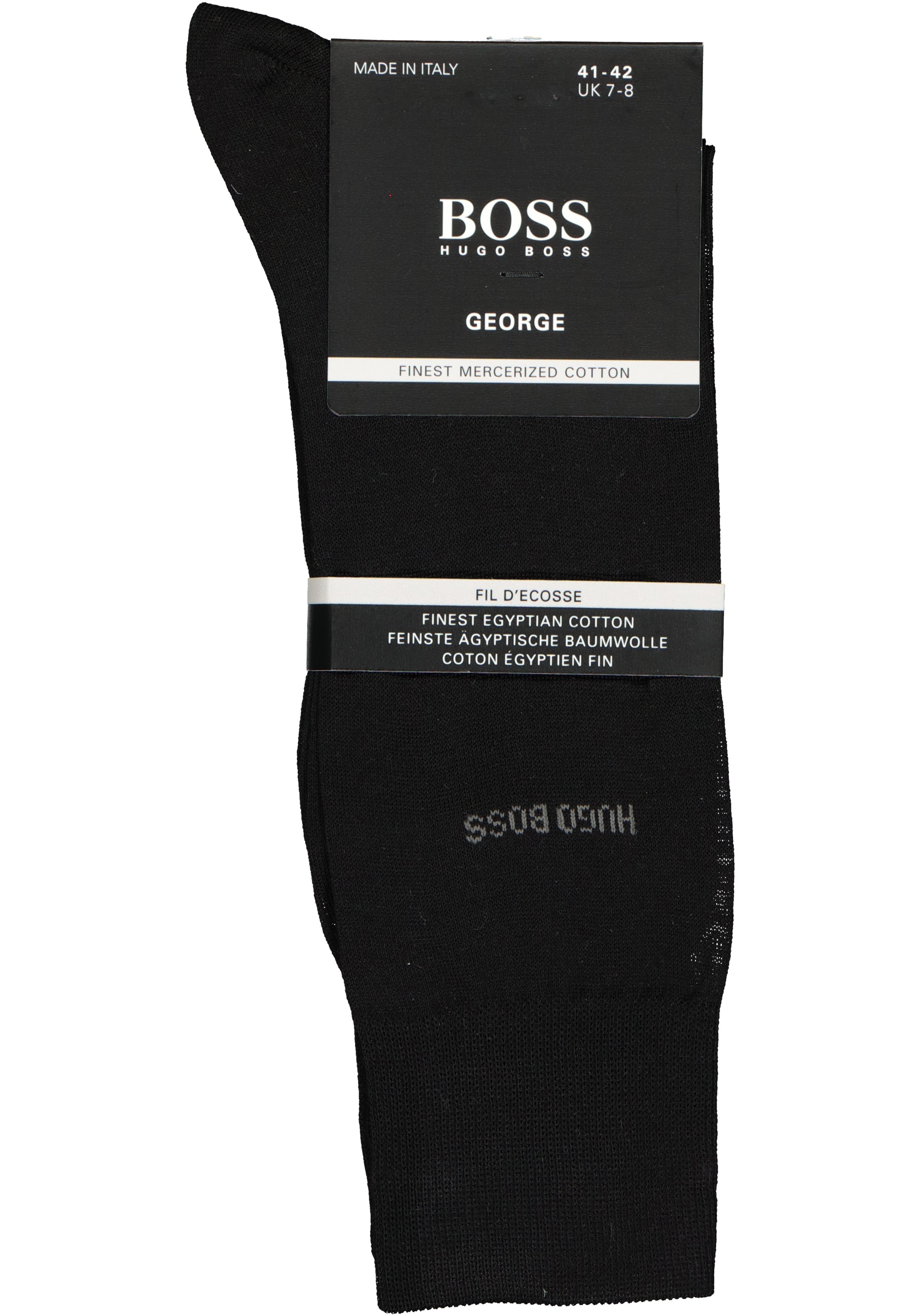 HUGO BOSS George uni (1-pack), herensokken katoen, zwart 