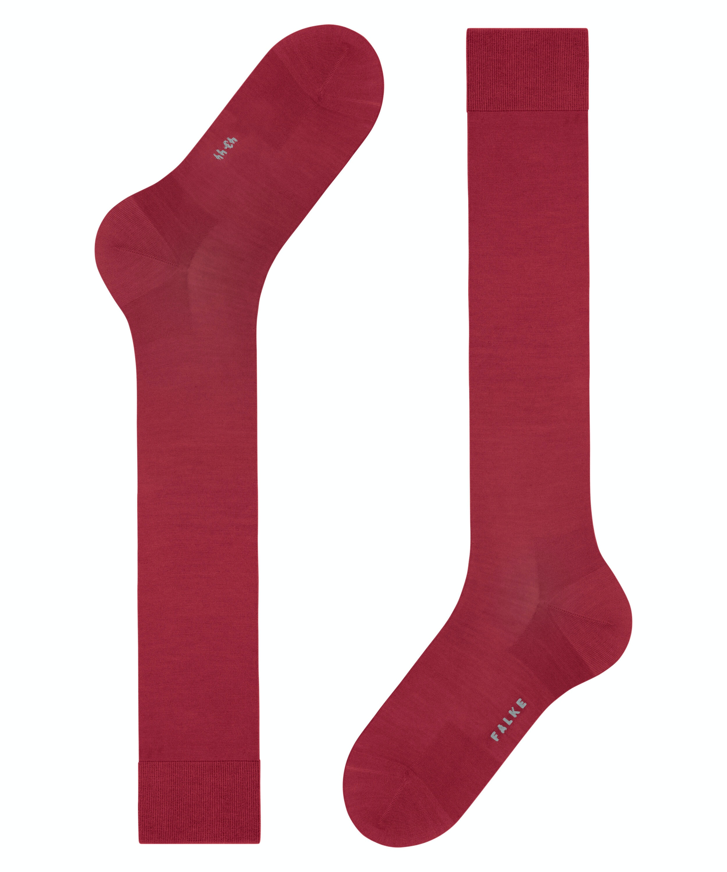 FALKE ClimaWool heren kniekousen, rood (scarlet)