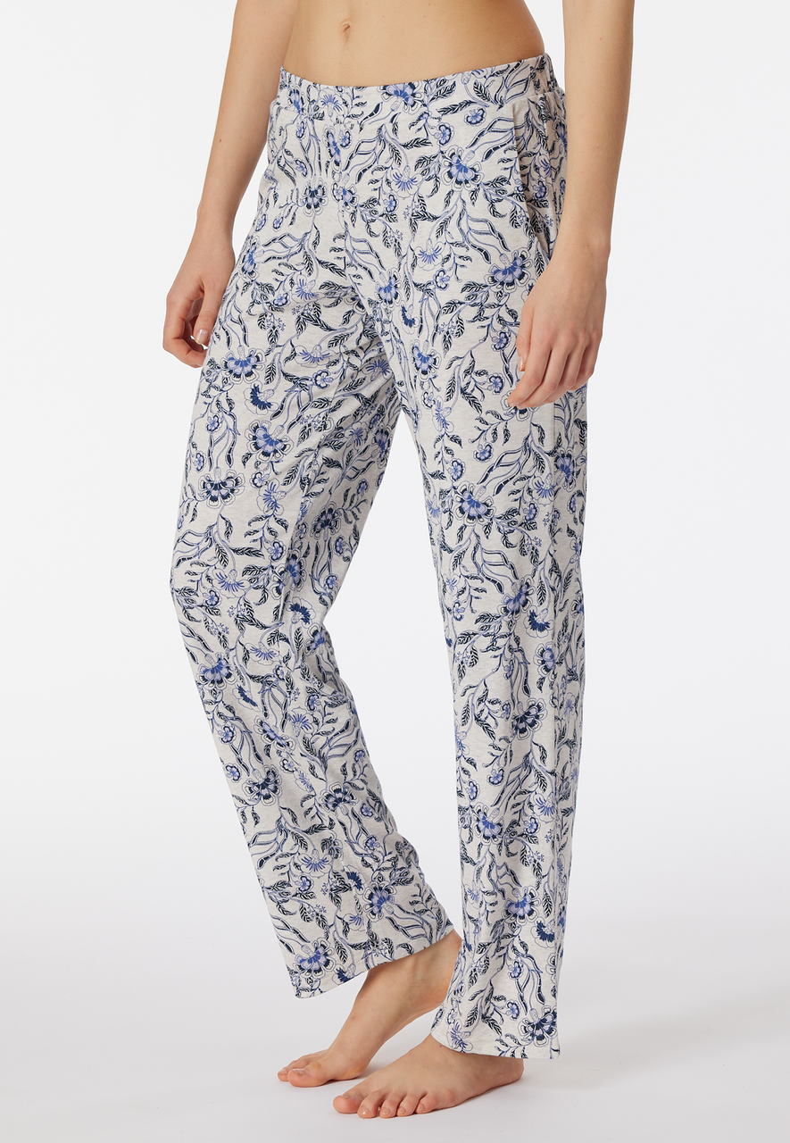 SCHIESSER Mix+Relax loungebroek lang, dames loungebroek lang bloemenprint meerkleurig