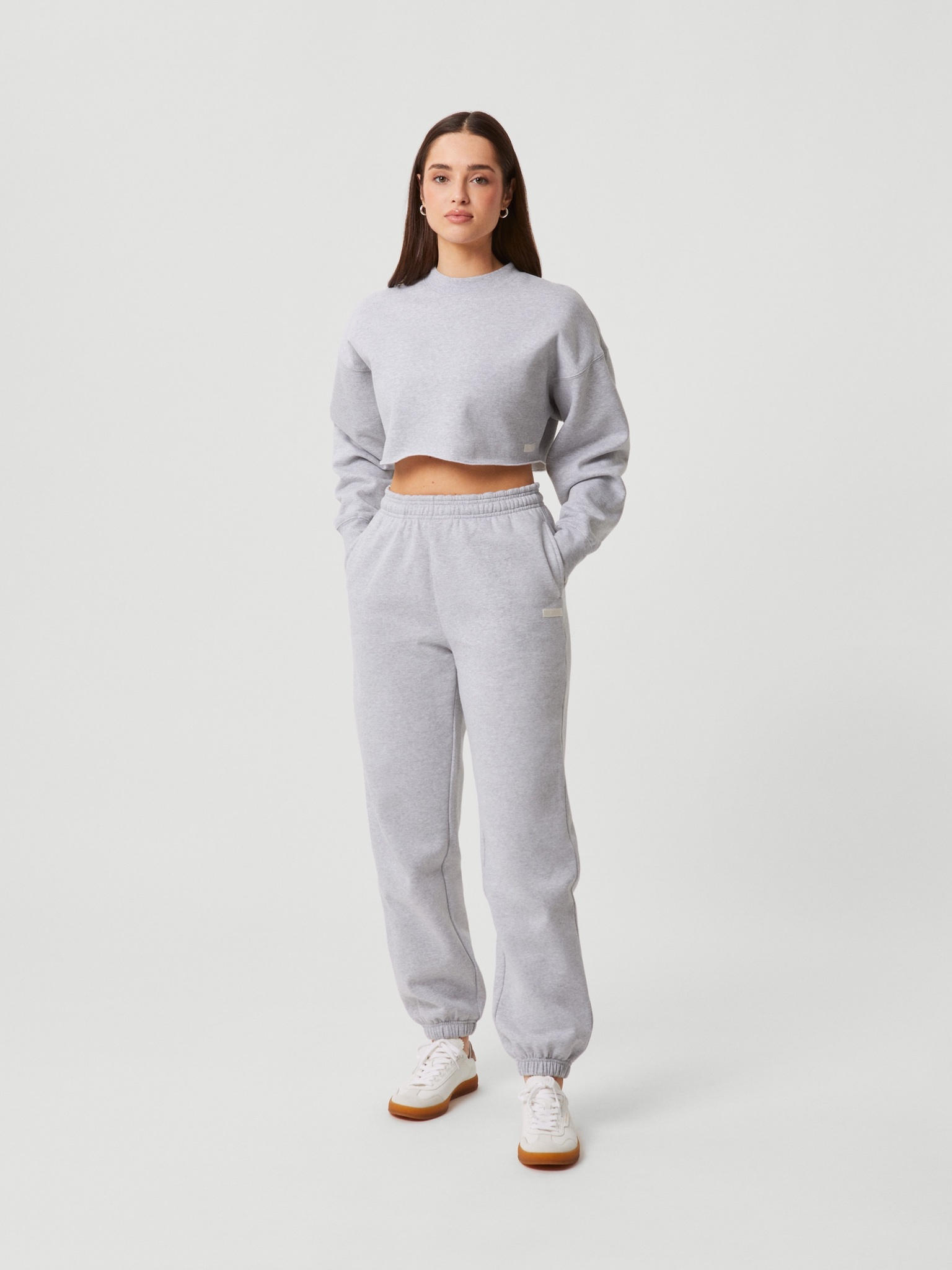 Bjorn Borg dames Studio oversized cropped crew, grijs