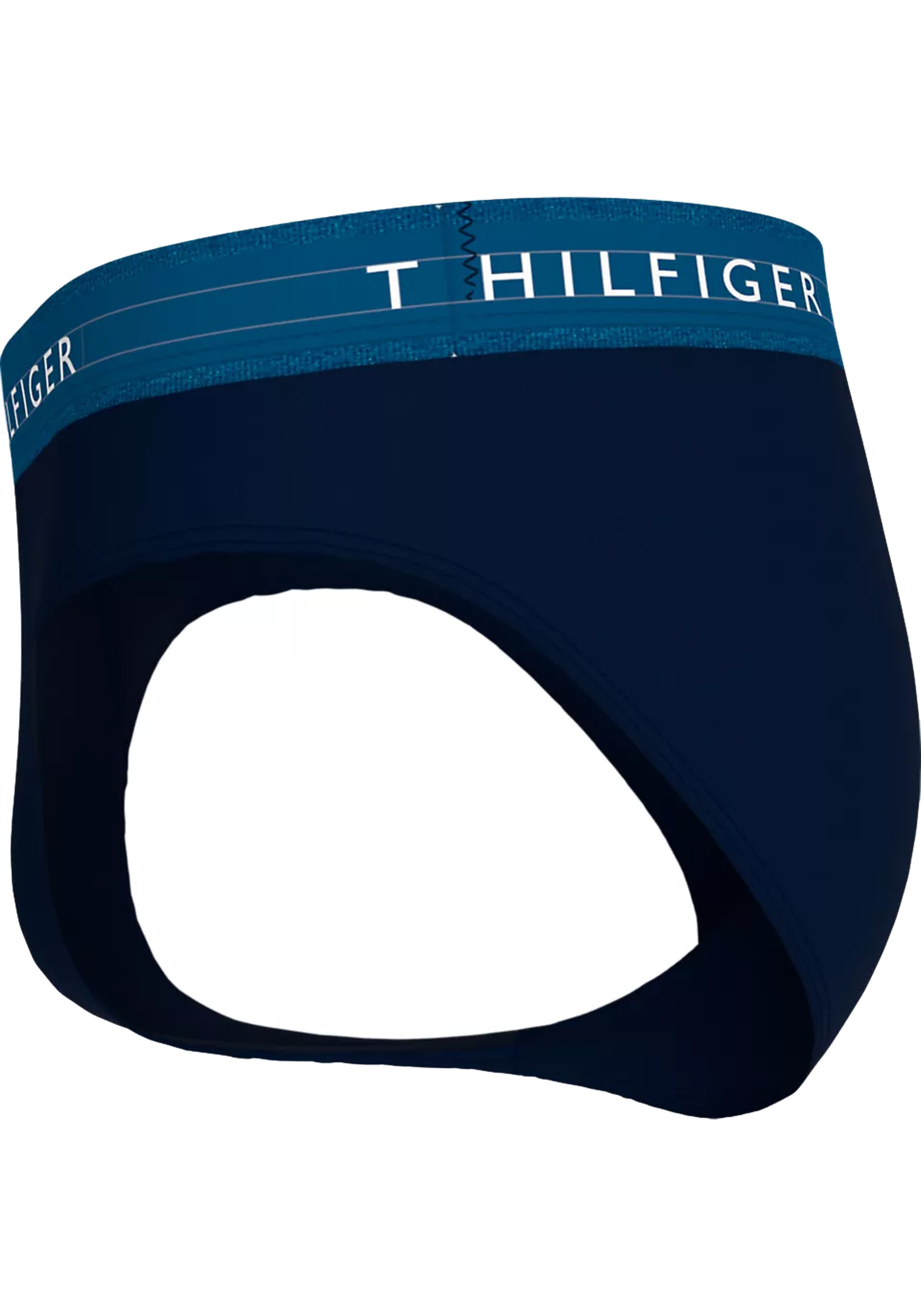 Tommy Hilfiger hipster brief (5-pack), heren slips, blauw met gekleurde tailleband