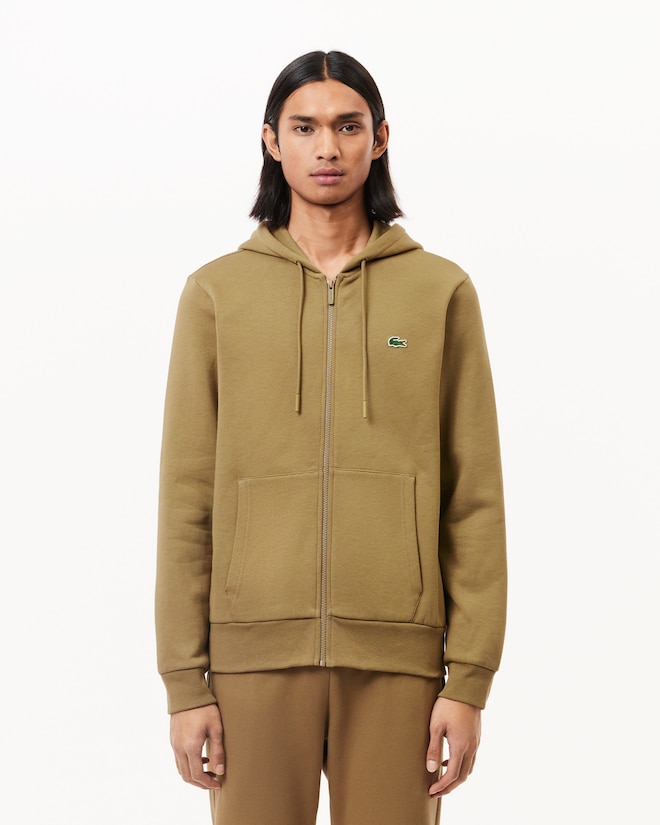 Lacoste heren hoodie sweatsvest, cookie lichtbruin