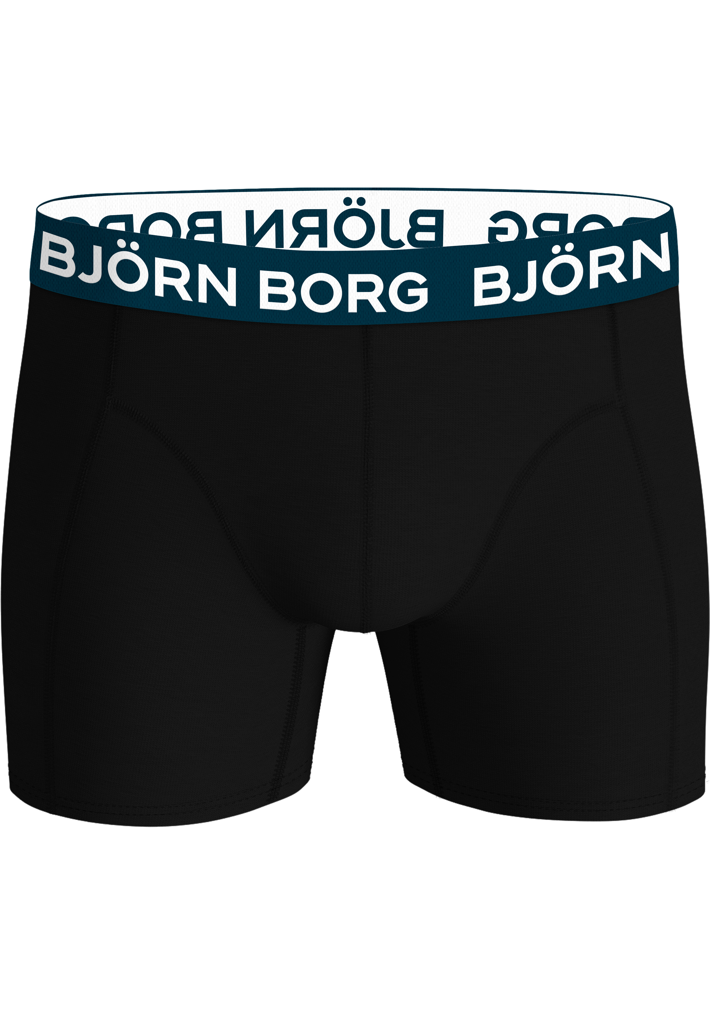 Bjorn Borg Cotton Stretch boxers, heren boxers normale lengte (7-pack), zwart met gekleurde tailleband