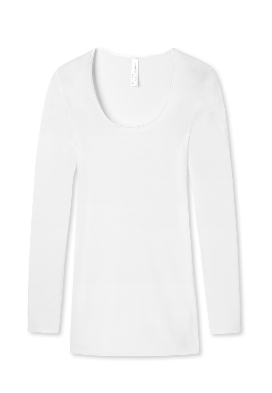 SCHIESSER Luxury T-shirt (1-pack), dames shirt lange mouwen wit