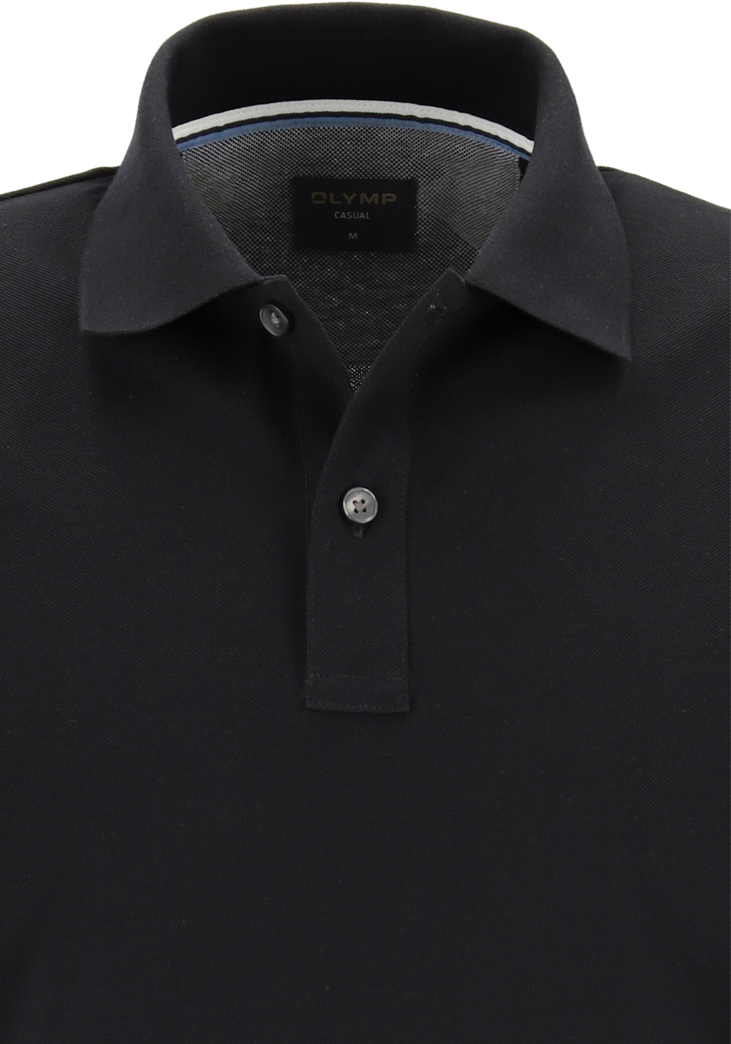 OLYMP Polo Casual, modern fit polo, zwart