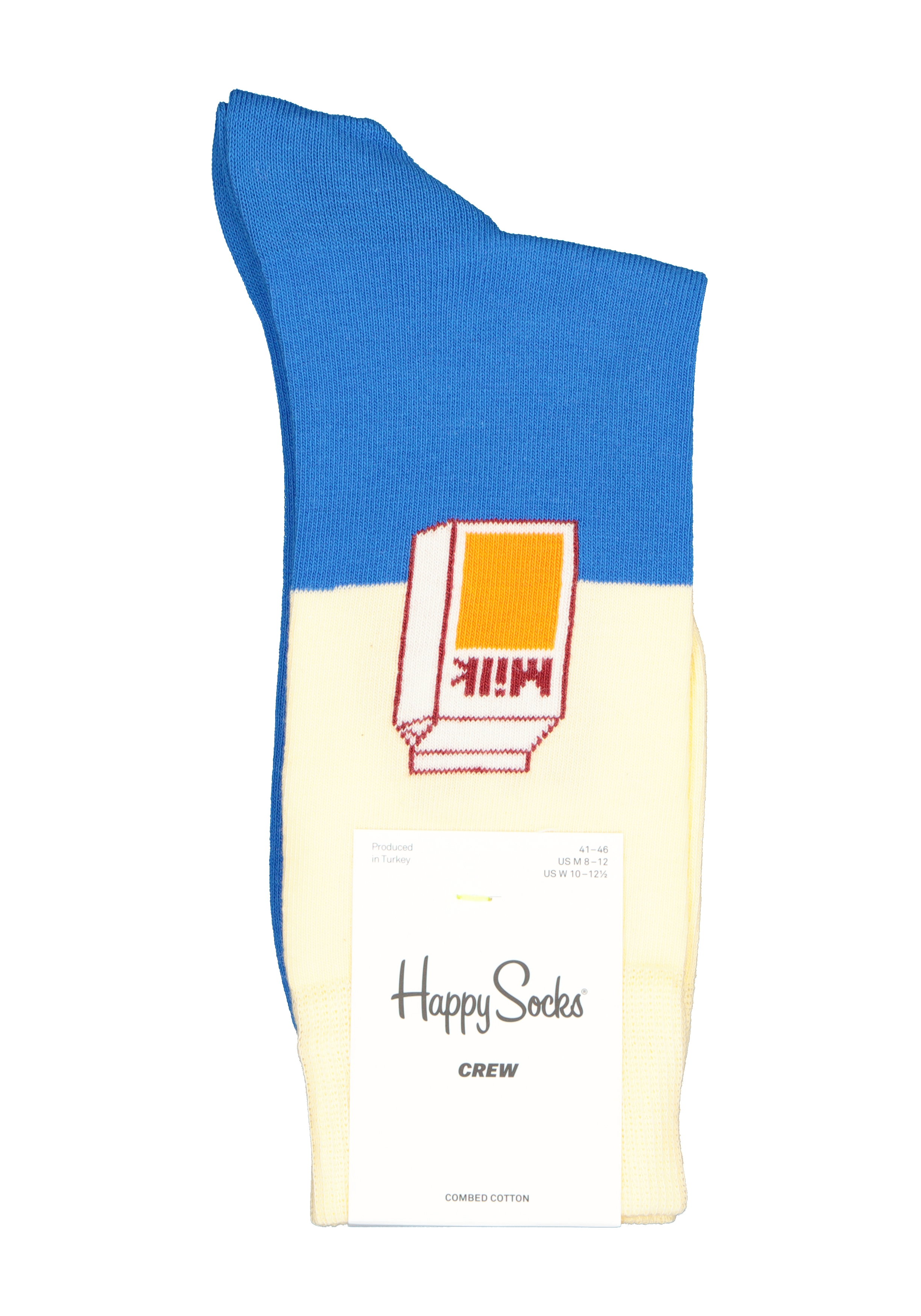 Happy Socks Milk Sock, blauw-witte melk