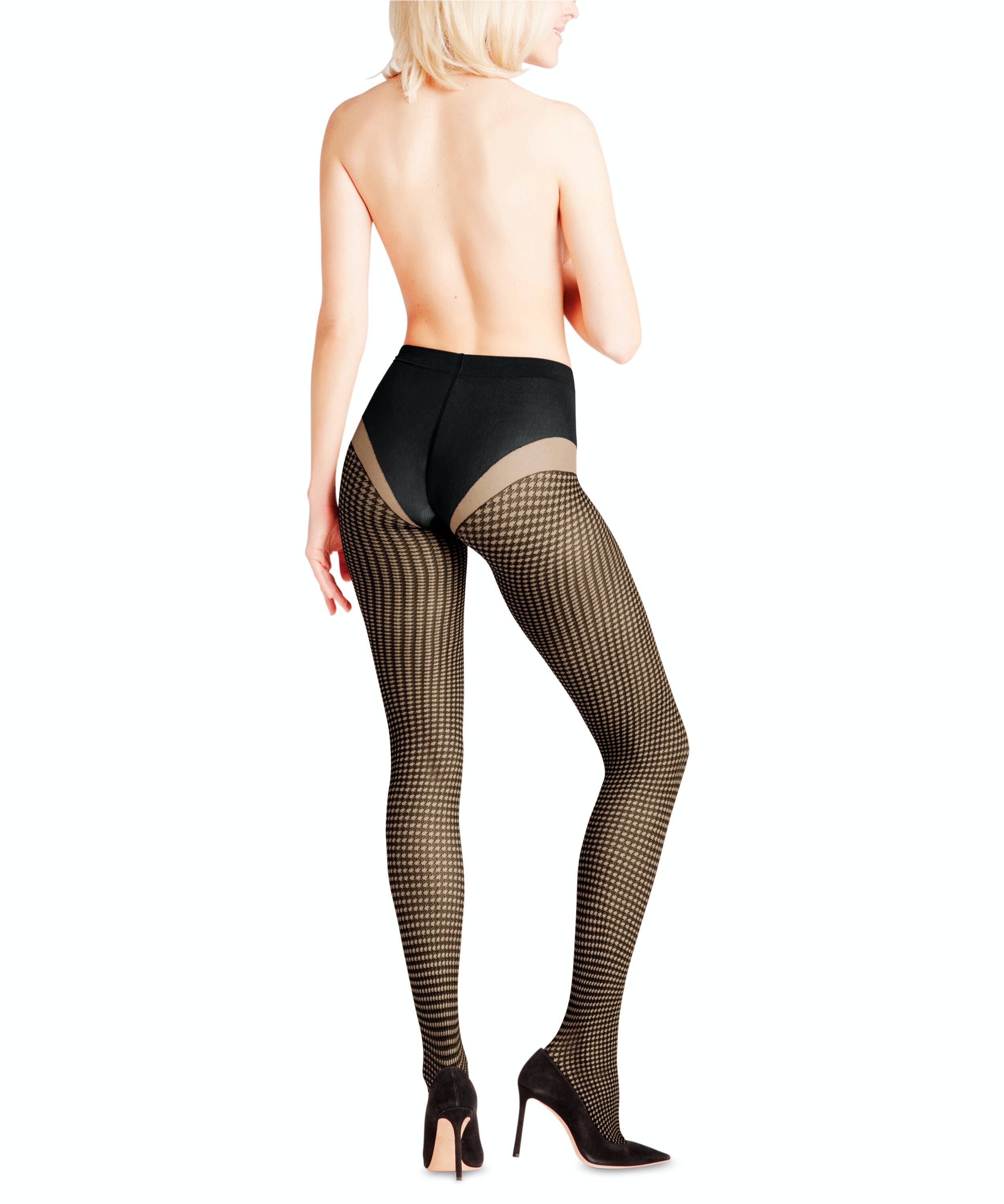 FALKE Houndstooth 15 DEN dames panty, powder